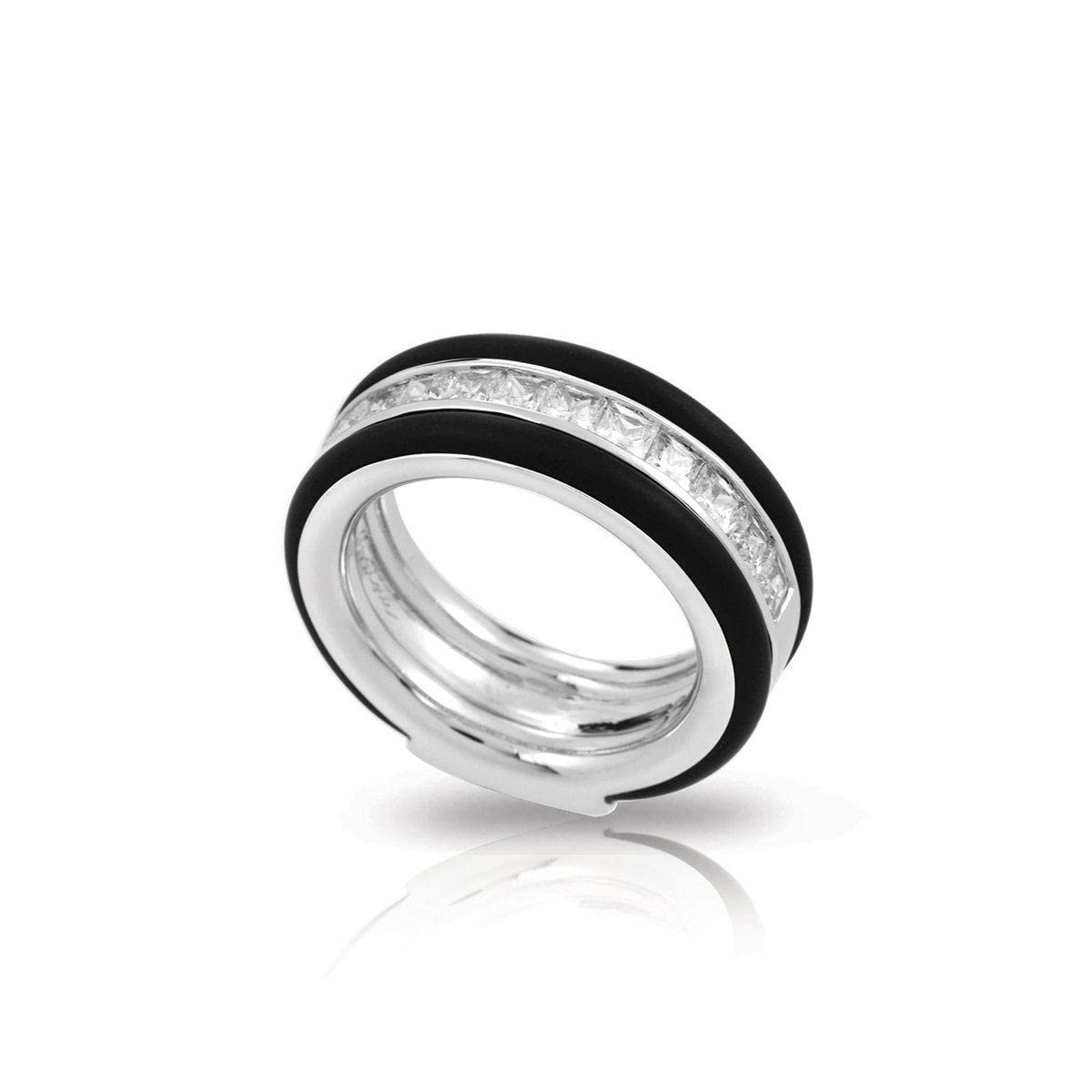 Belle Etoile Velocity Ring - Black Stainless Steel Band for Men & Women - Size 7 - Perfect for Weddings, Engagements, and Everyday Fashion Jewelry