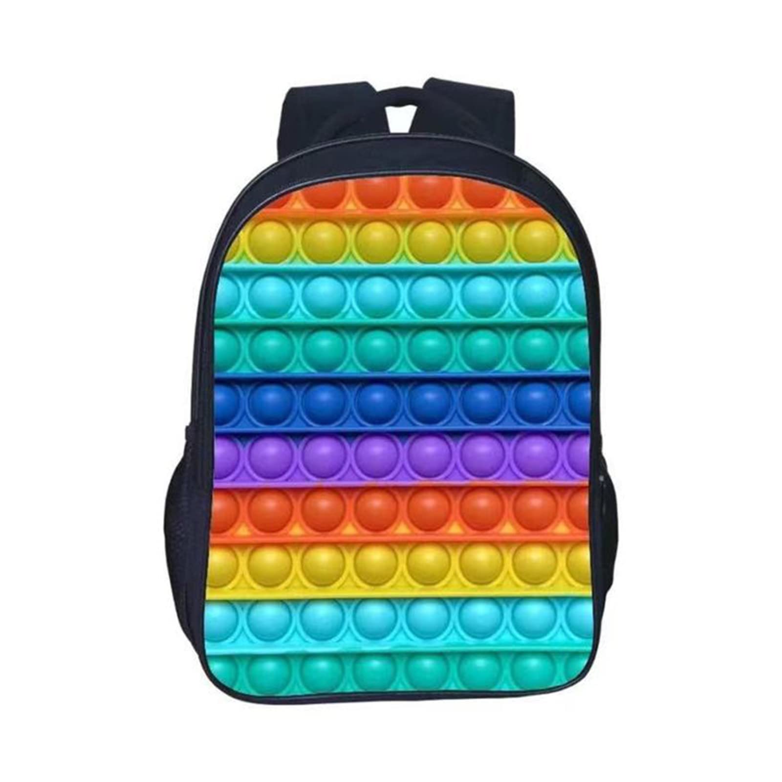 Bintpom Push Bubble Fidget Toy - Rainbow Pop Stress Relief Sensory Toy for Kids & Adults - Simple Dimple Popper for Anxiety, ADHD, Autism - Portable Hand Bag & Backpack Accessory (Color A) - Perfect for Office, School, Travel & Relaxation