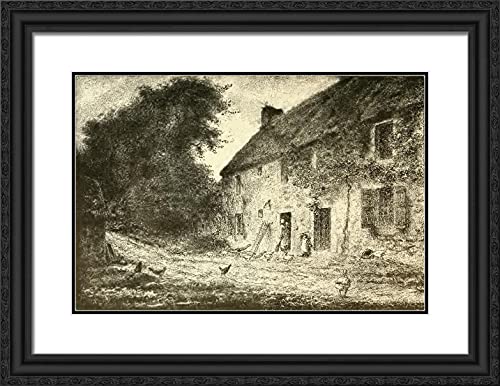 Black Ornate Wood Frame with Double Matting