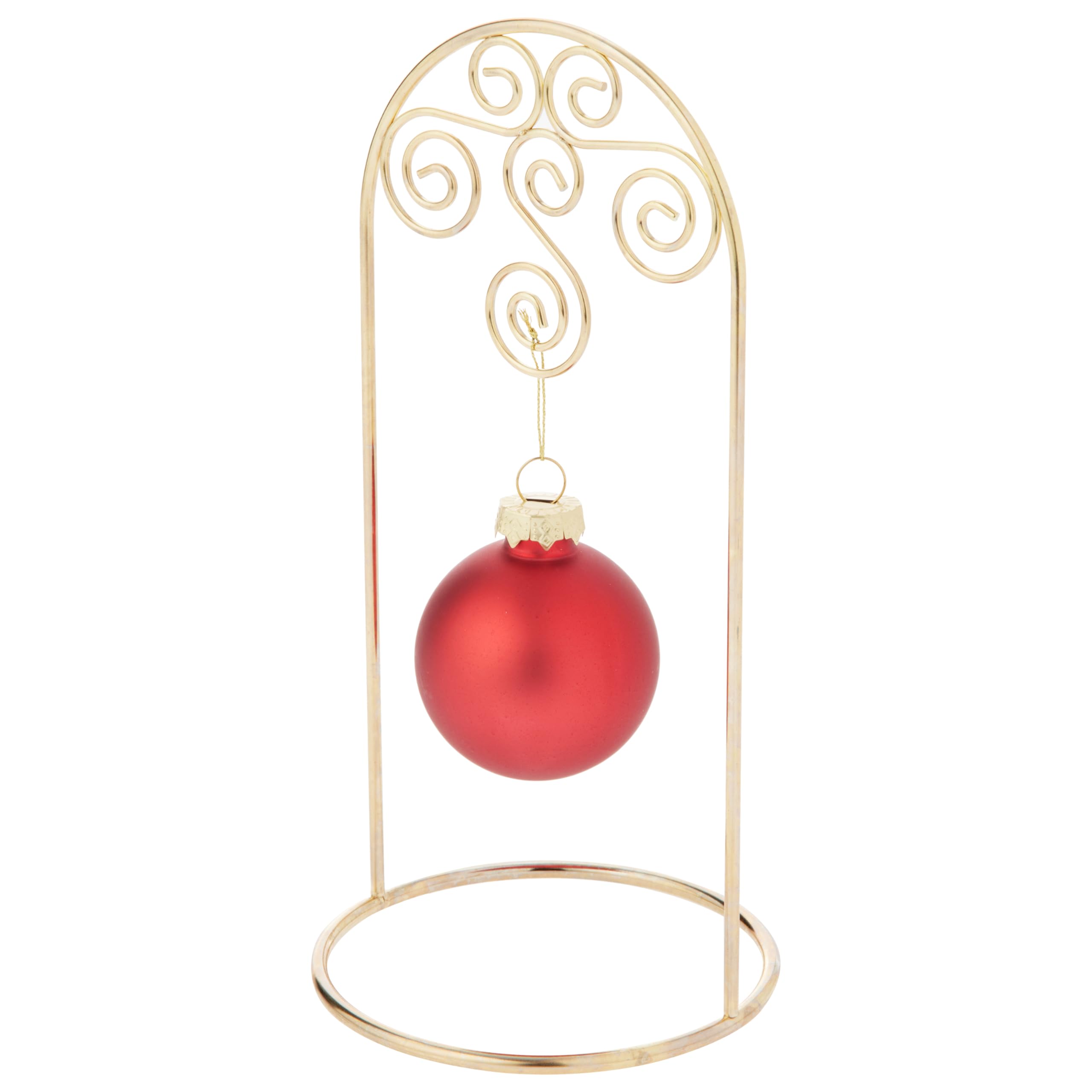 Bard's Arched Gold-Toned Ornament Stand - Small Scroll Design 8
