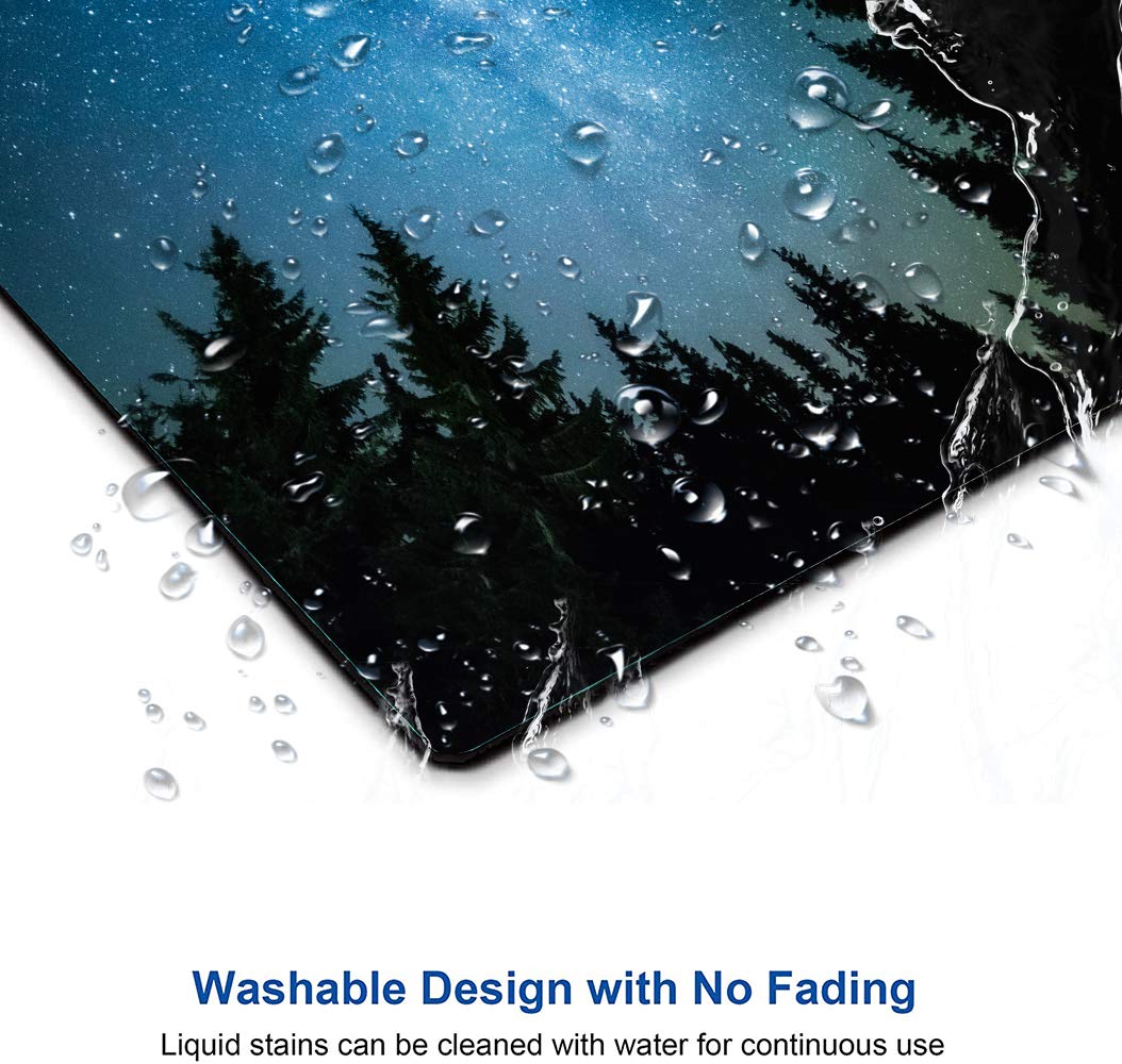 Milky Way Galaxy Pine Trees Mouse Pad - Non-Slip Rubber Gaming Mouse Pad for Computer & Laptop - Perfect for Office Work, Gaming & Home Use