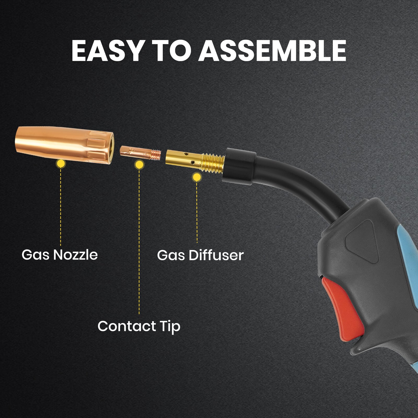 SSimder 15AK MIG Welding Torch Gun with Euro Connection - Professional Welding Tool for Metal Fabrication, Auto Repair & DIY Projects