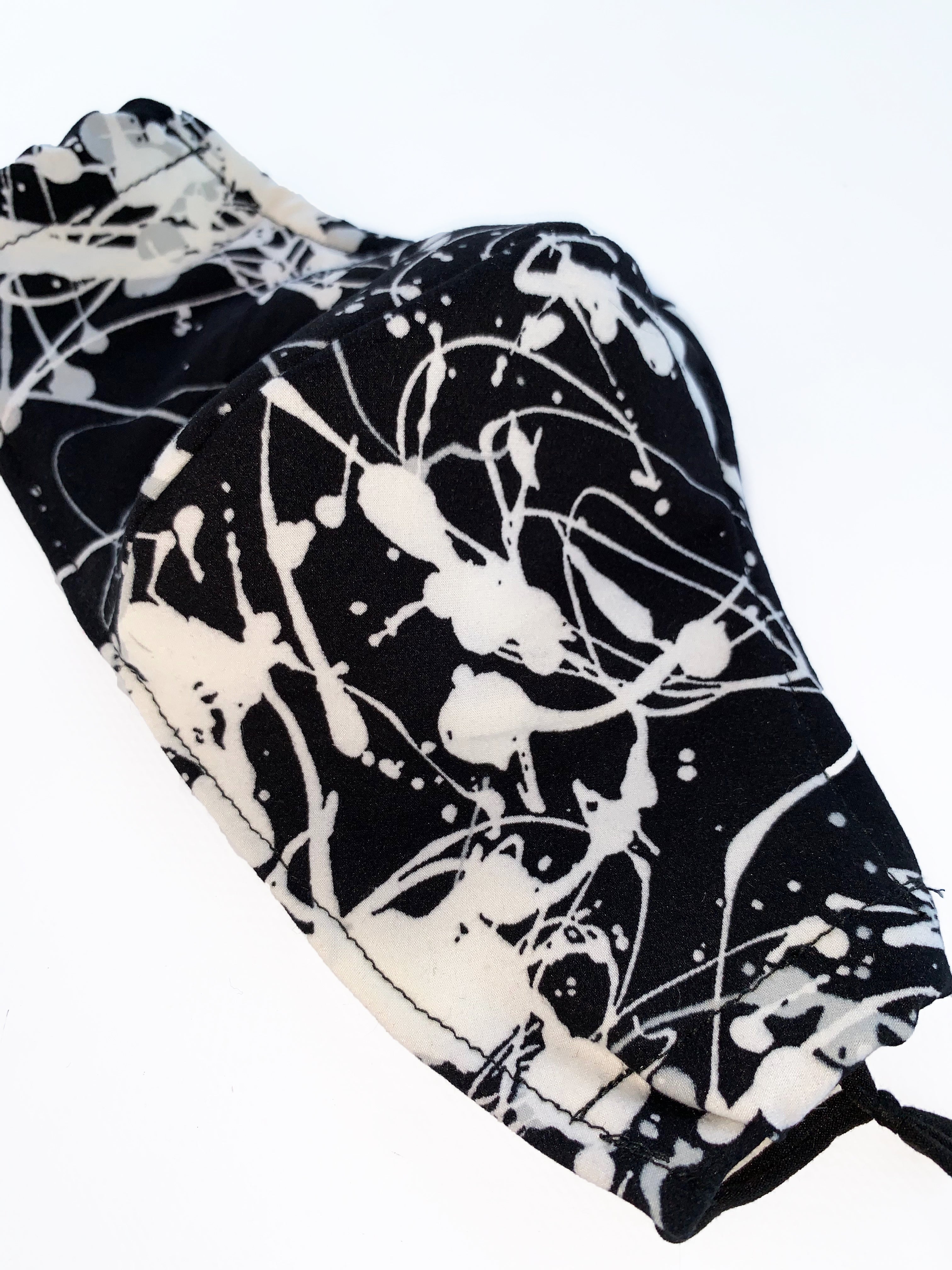 Black Splatter Face Mask - Reusable & Breathable for Daily Protection - Perfect for Halloween, Cosplay, and Artistic Events