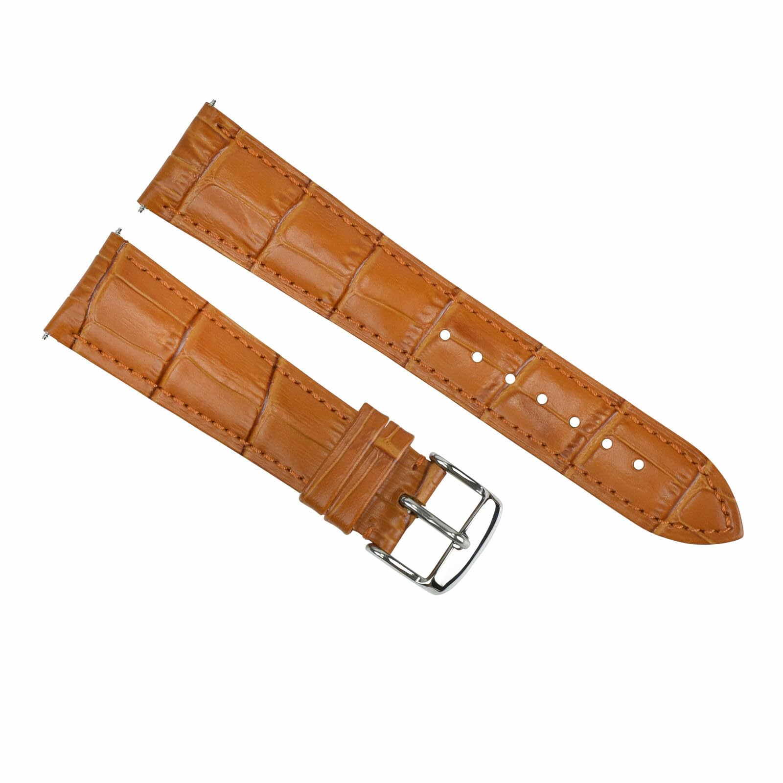 24mm Leather Watch Band for Patek Phillipe - Tan Long Strap | Dress & Casual Wear