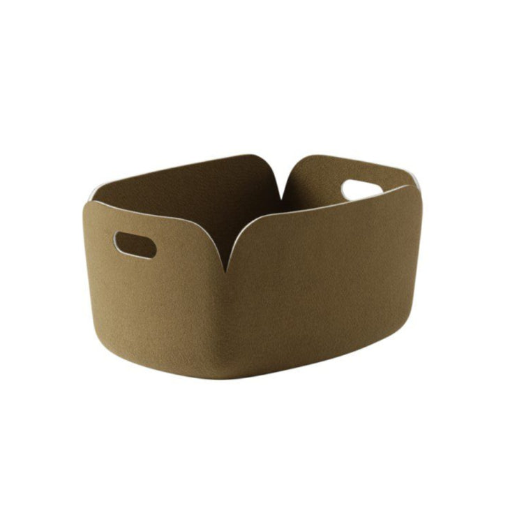MUUTO Restore Basket - Eco-Friendly Woven Storage Bin in Brown & Green | Perfect for Home Organization, Laundry, Toys & Nursery Decor