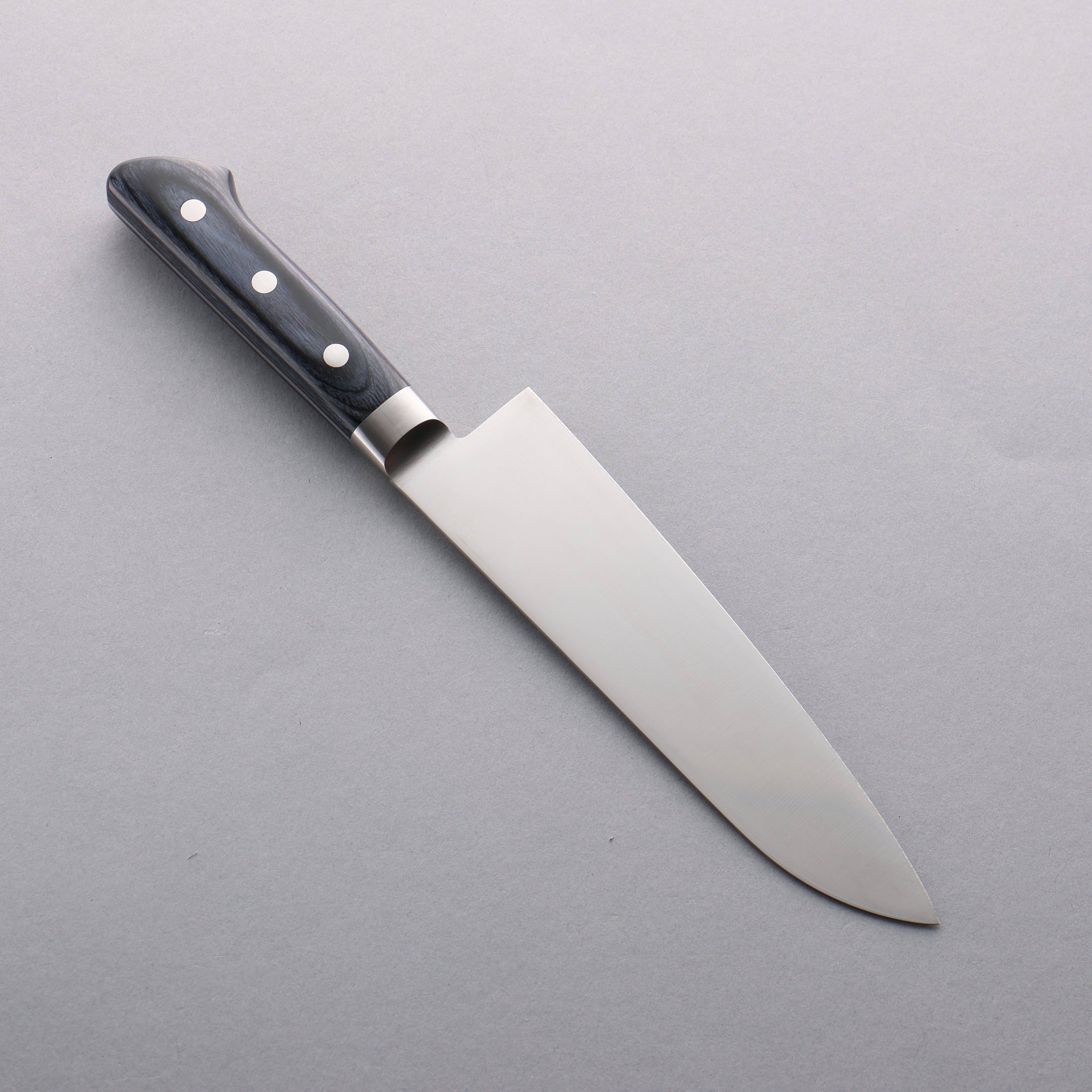 Premium Seisuke Seiten Molybdenum Santoku Knife 180mm - Navy Blue Pakka Wood Handle - Japanese Kitchen Knife for Slicing, Dicing, and Chopping Vegetables, Fruits, and Meat