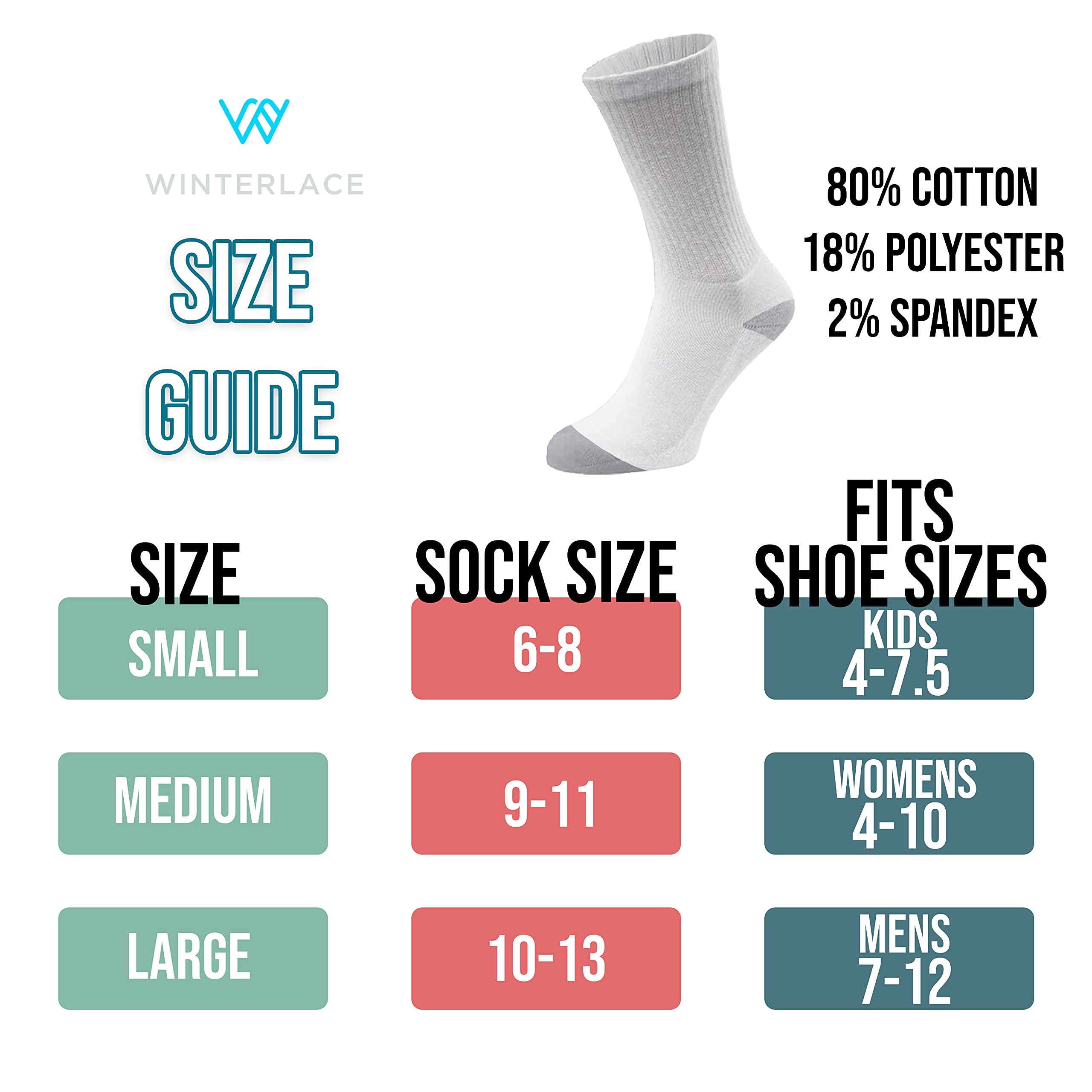 Bulk Crew Socks for Men & Women - Cotton Athletic Socks Wholesale Pack (12 Pairs) - Comfortable Sports Socks for Running, Gym, Workout & Everyday Wear