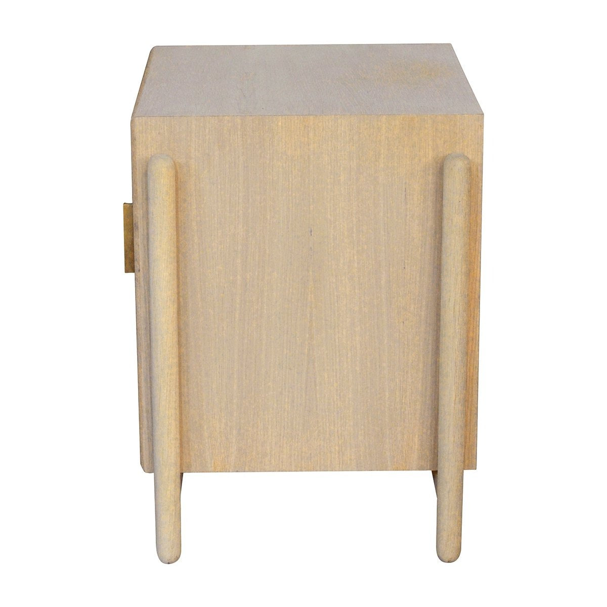 Alfa Rattan Left Bedside Table - Modern Nightstand with Storage Shelf for Bedroom, Living Room, or Nursery - Natural Woven Design for Home Decor