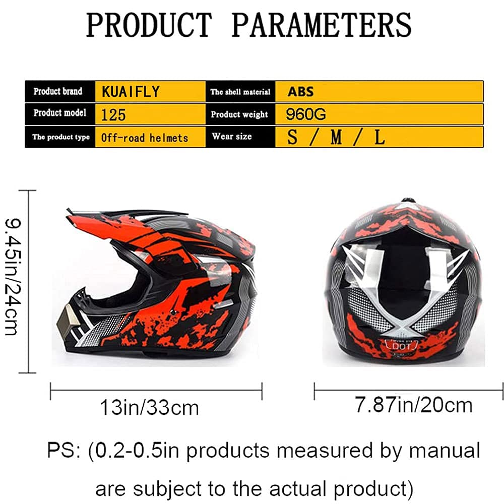 Best Motorcycle & Motocross ATV Helmet Set for Adults - Includes Safety Gloves & Goggles | Durable Protection for Racing, Off-Road & Street Riding