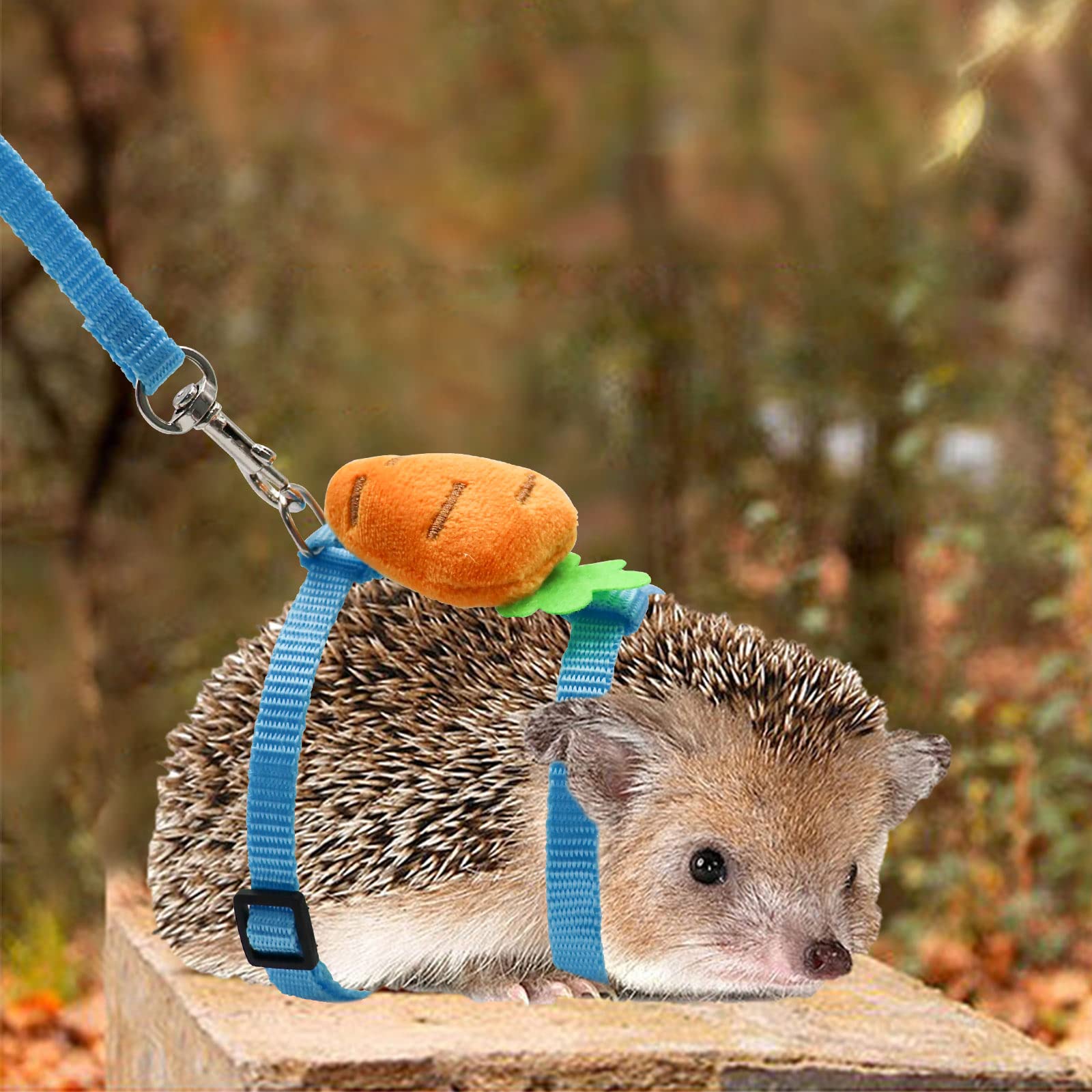 Adjustable Hedgehog Harness and Leash Set - Soft Nylon Training Vest with Cute Radish Design for Small Pets - Perfect for Outdoor Walks, Playtime & Pet Training Sessions