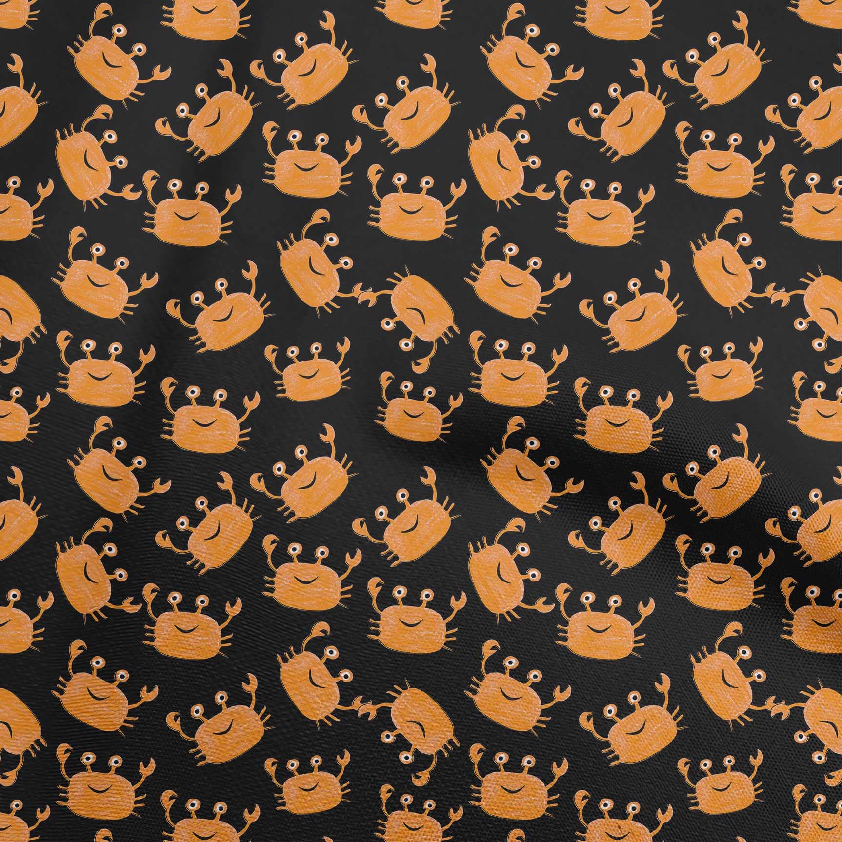 Premium 100% Cotton Cambric Orange Fabric for Kids - DIY Crab Print Sewing Material by The Yard, 42 Inch Wide - Perfect for Children's Clothing, Costumes & Craft Projects