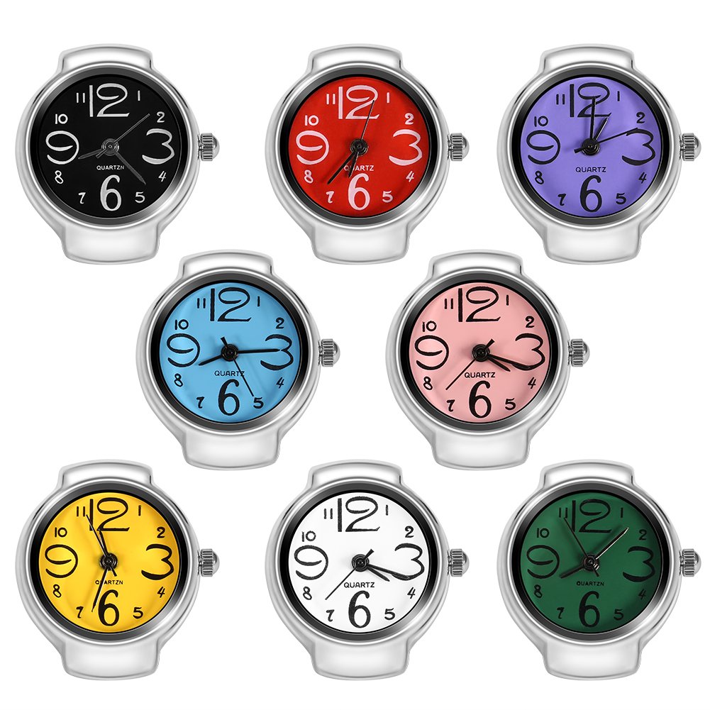 Stainless Steel Quartz Finger Ring Watch - Round Analog Ring Watch for Men & Women (White) | Elegant & Stylish Jewelry Watch for Daily Wear, Parties & Gifts