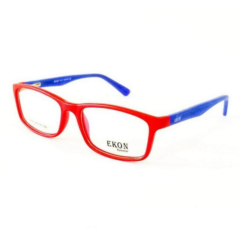 Red Rectangle Kids Glasses for Boys & Girls Ages 6-10 | Trendy Unisex Eyewear 8101C15 | Perfect for School, Reading & Outdoor Activities