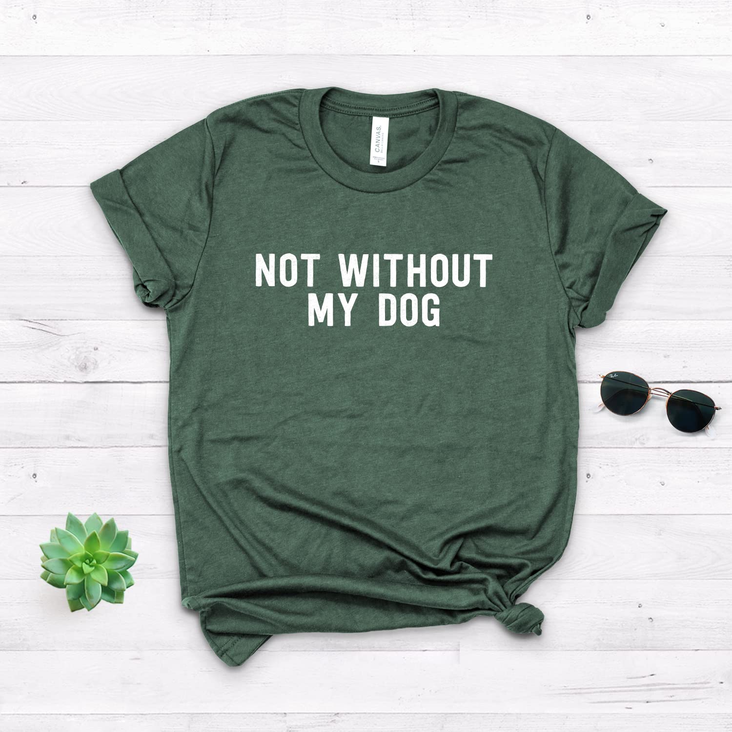 Funny Pitbull T-Shirt for Dog Lovers - Soft Unisex Tee with 'Not Without My Dog' Design - Perfect for Casual Wear, Dog Parks & Pitbull Enthusiast Gifts