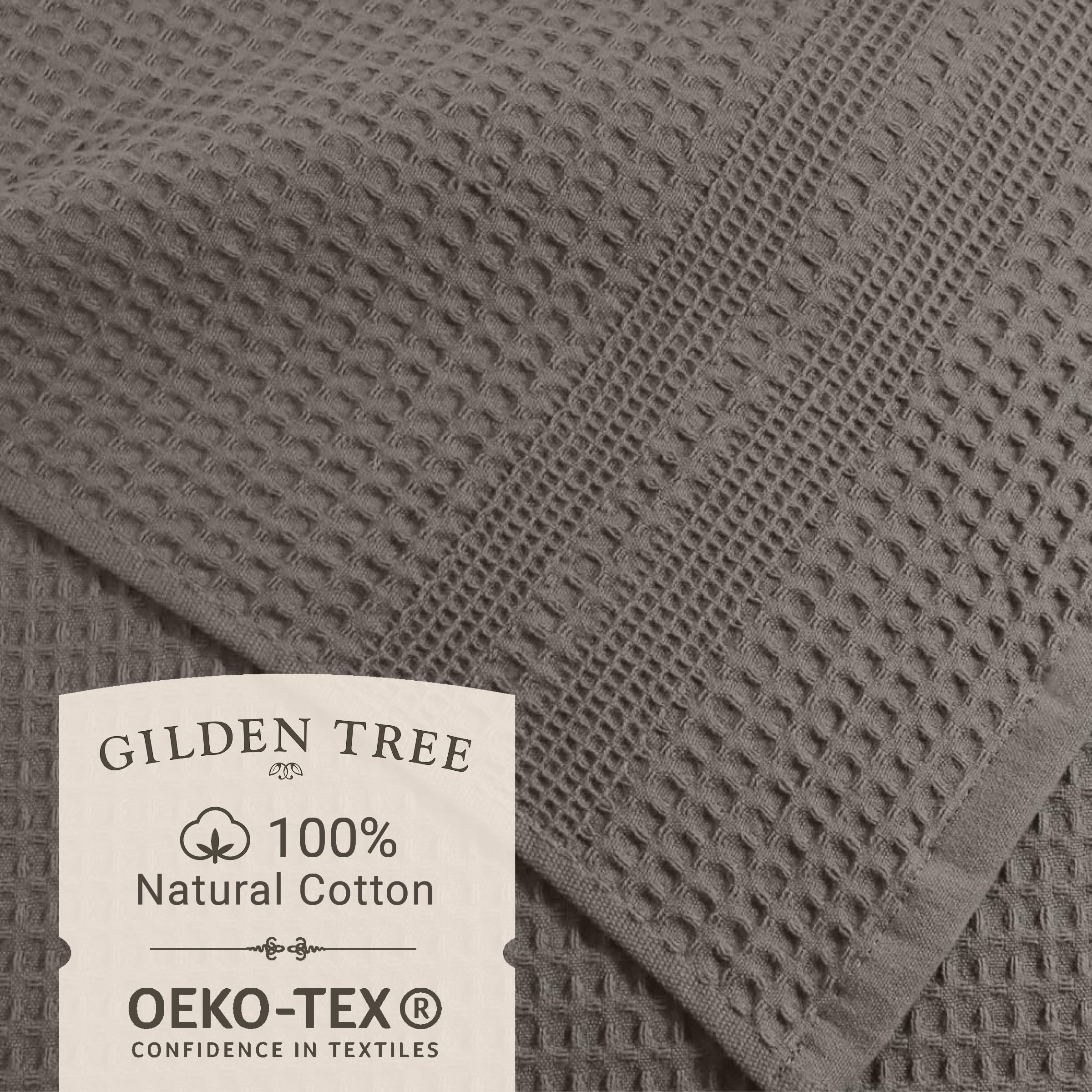 Premium GILDEN TREE 2-Piece Hand Towel Set & 2-Piece Bath Sheet Set - Soft Stone Color Cotton Towels for Bathroom, Spa & Guest Room Luxury