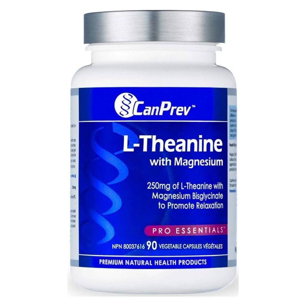 Canprev L-Theanine 90 VCaps - Premium Stress Relief & Relaxation Supplement for Anxiety, Focus & Sleep Support - Perfect for Work, Study & Daily Stress Management