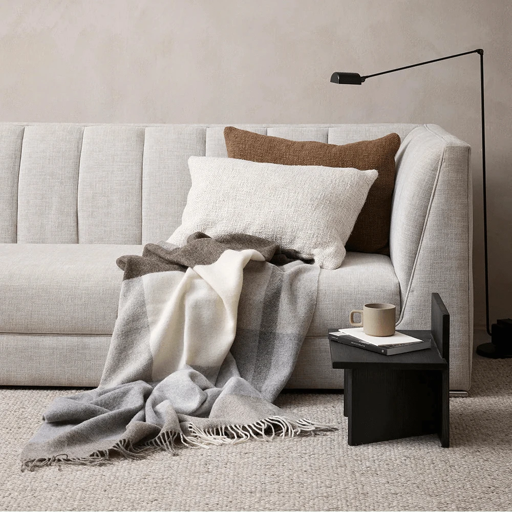 Brunswick Fawn Wool Throw Blanket - Soft & Warm Luxury Wool Throw for Couch, Bed, Sofa - Perfect for Cozy Winter Nights & Home Decor
