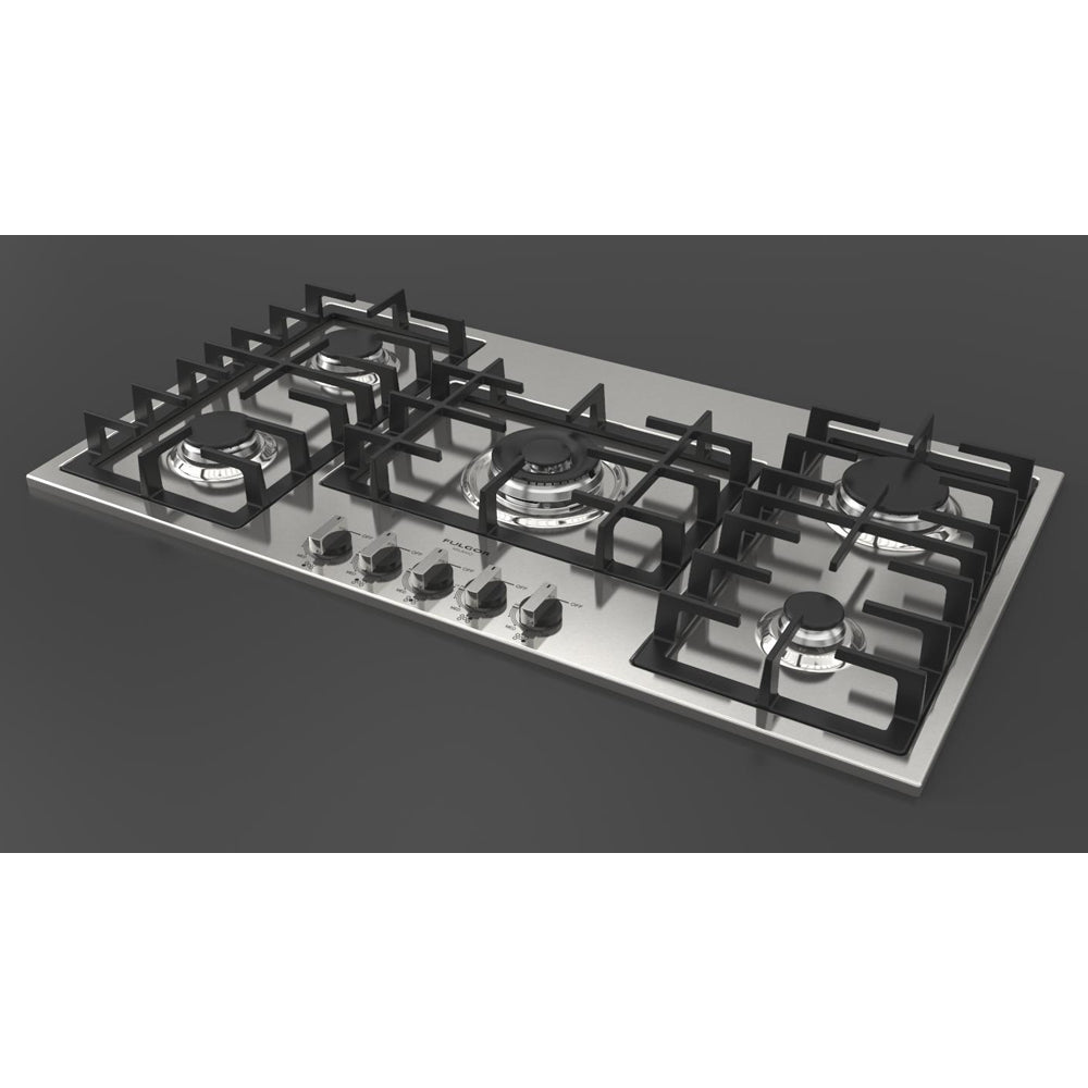 Fulgor Milano 36 Inch 5-Burner Gas Cooktop - 400 Series Stainless Steel Professional Range (Model F4GK36S1) | Perfect for Home Chefs & Modern Kitchens