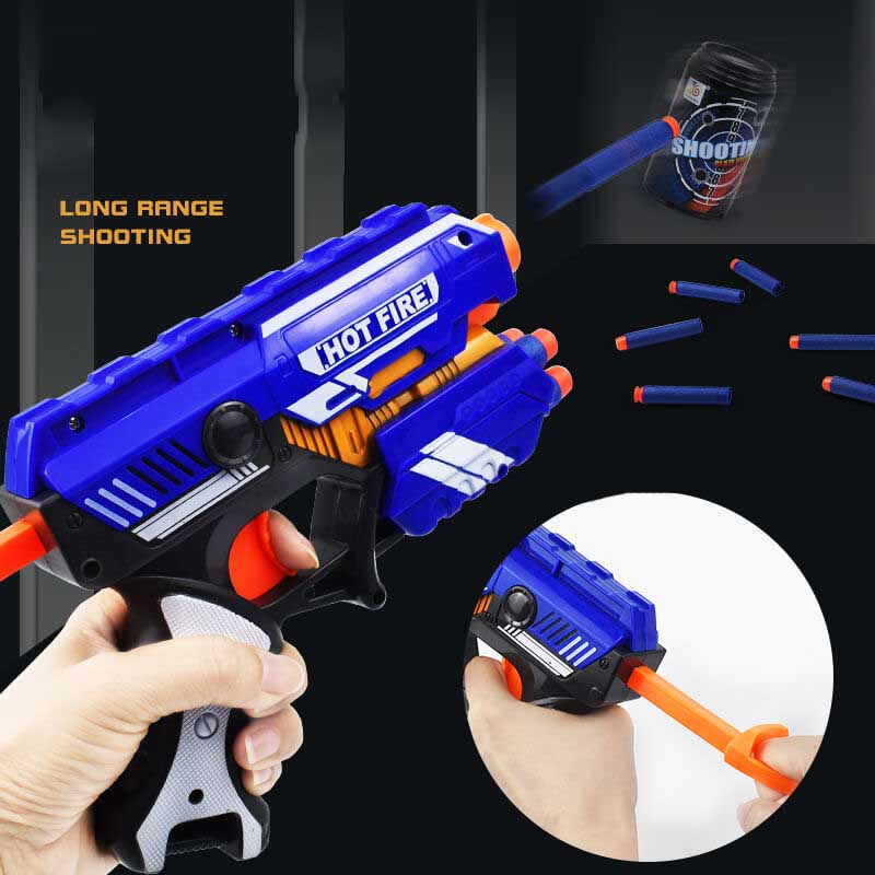 Hot Fire Blaze Storm Foam Blaster Toy for Kids - Manual Soft Bullet Gun for Outdoor Play, Nerf Battles & Backyard Fun - Safe Foam Dart Shooting Game for Boys & Girls Ages 6+