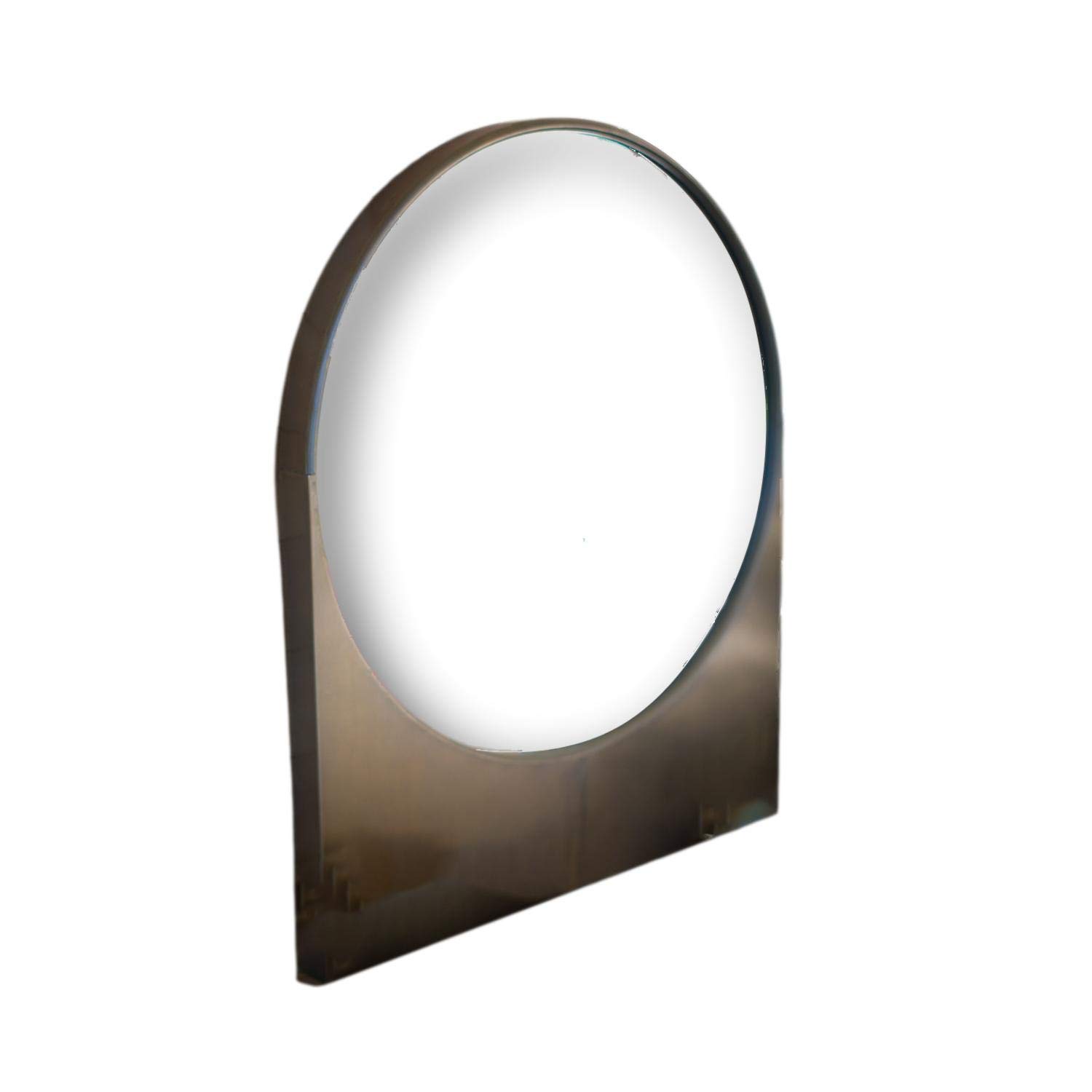 Vintage Round Arch Wall Mirror - Rustic Metal Brass Bronze Antique Style for Living Room, Bedroom & Entryway Decor