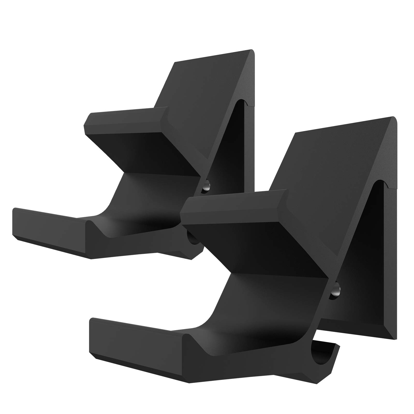 Geekria Aluminum Gaming Headphone Stand & Controller Holder - Wall Mounted Bracket for Xbox One, PS5, PS4, DualShock, HyperX - Space Saving Headset Hanger (2 Pack, Black) - Perfect for Gaming Setup & Desk Organization