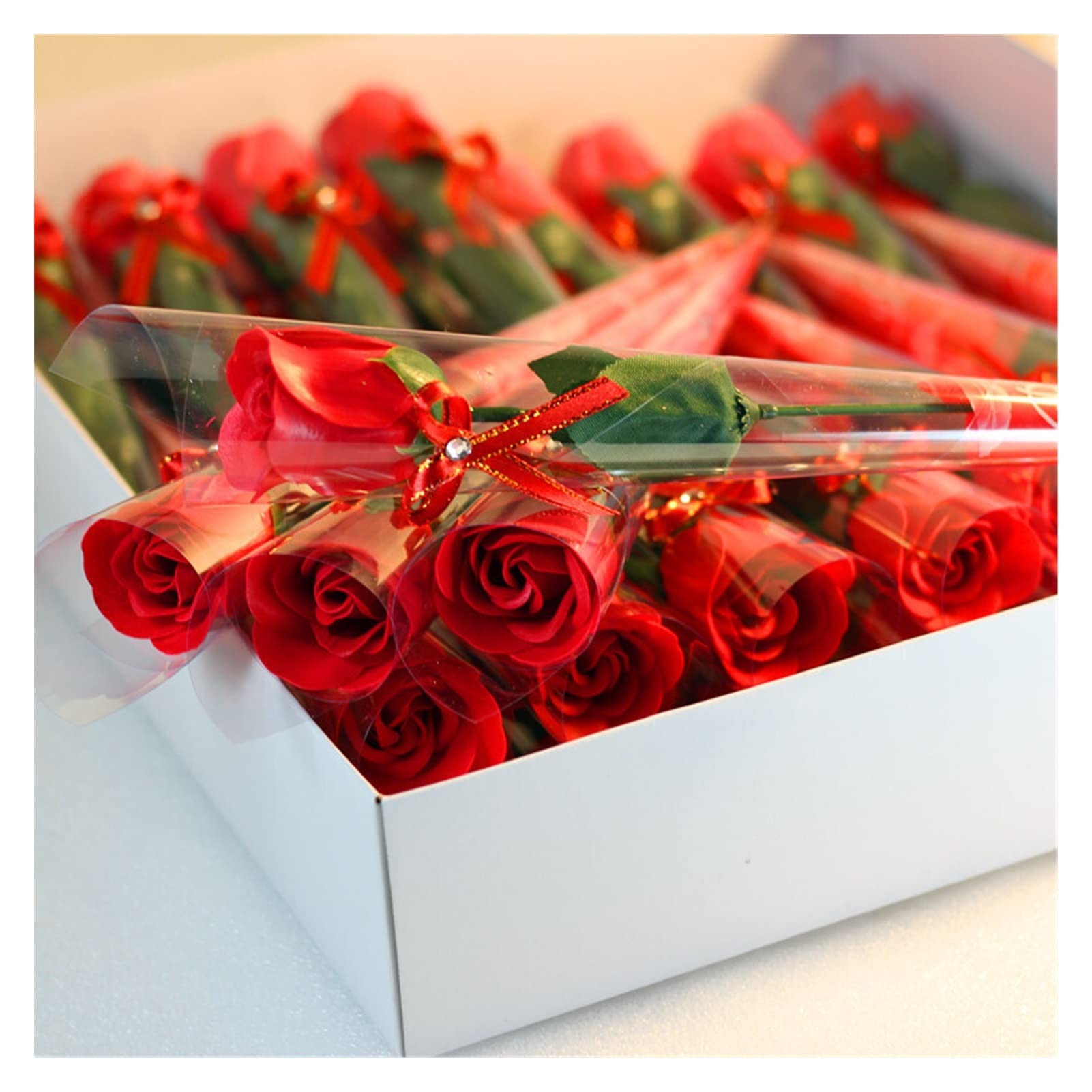 30Pcs Scented Soap Rose Artificial Flowers - Romantic Wedding, Valentine's Day Gift, Bath & Body Decor, Nordic Home Decor (Red) - Perfect for Romantic Proposals, Anniversary Surprises & Luxury Bathroom Decor