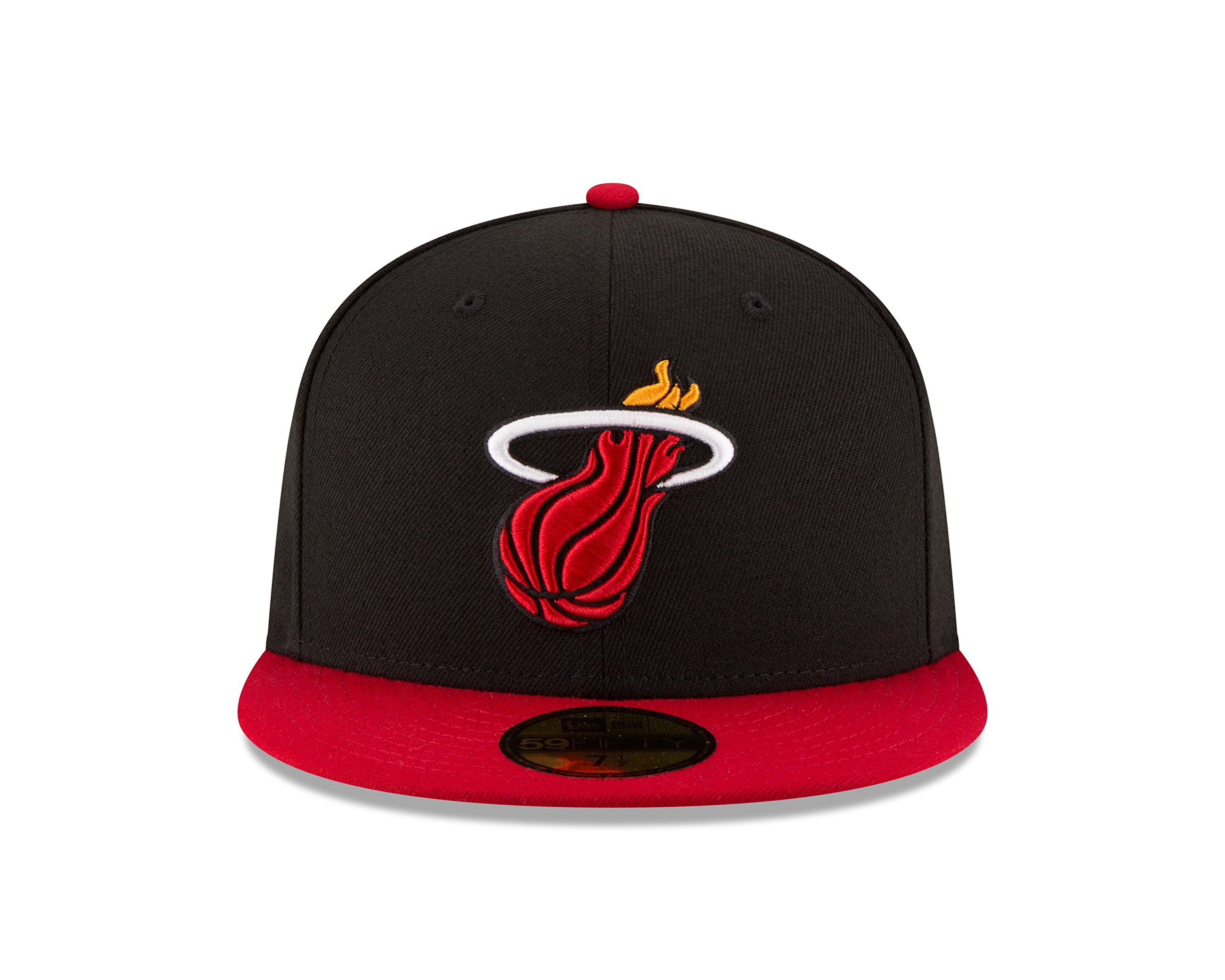 NBA Miami Heat Men's 2-Tone 59FIFTY Fitted Baseball Cap - Size 7, Black - Perfect for Basketball Games, Streetwear & Sports Fan Gift