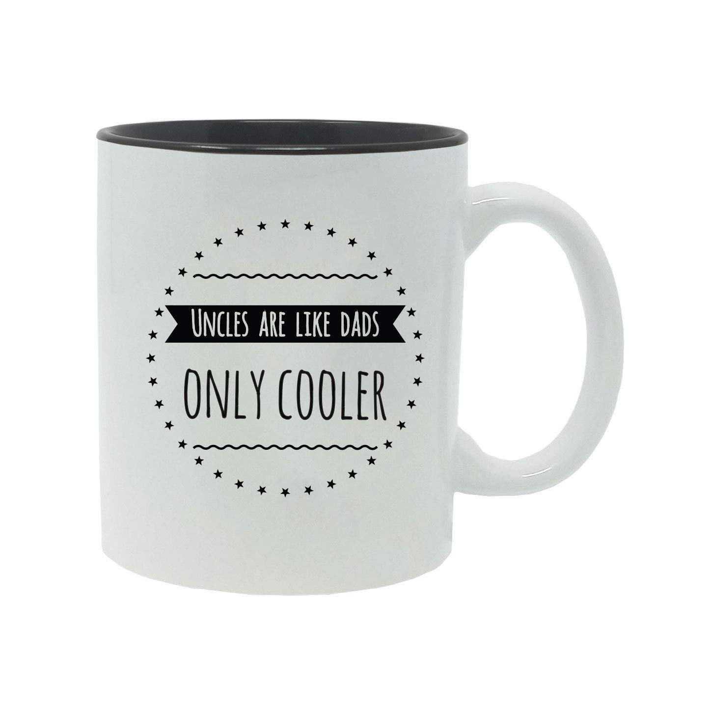 Uncles Are Like Dads Only Cooler - 11 oz Black Ceramic Coffee Mug with Gift Box - Perfect for Father's Day, Birthday Gifts & Office Use