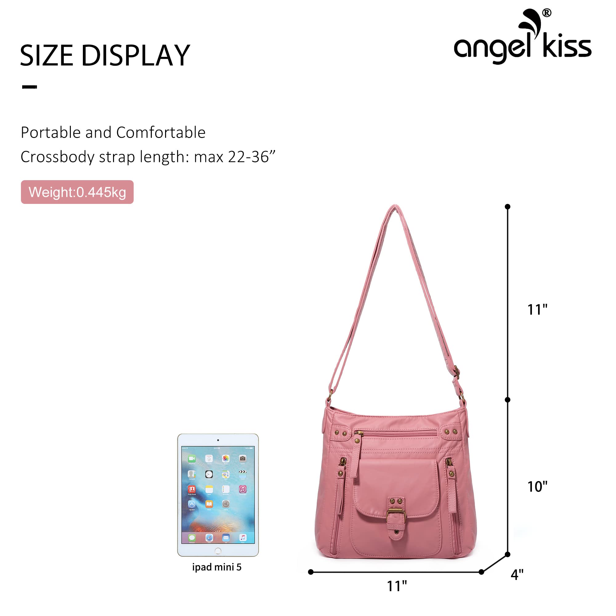 Angel Kiss Women's Crossbody Shoulder Bag - Multi Pocket Soft Hobo Purse for Daily Use | Perfect for Work, Travel & Shopping