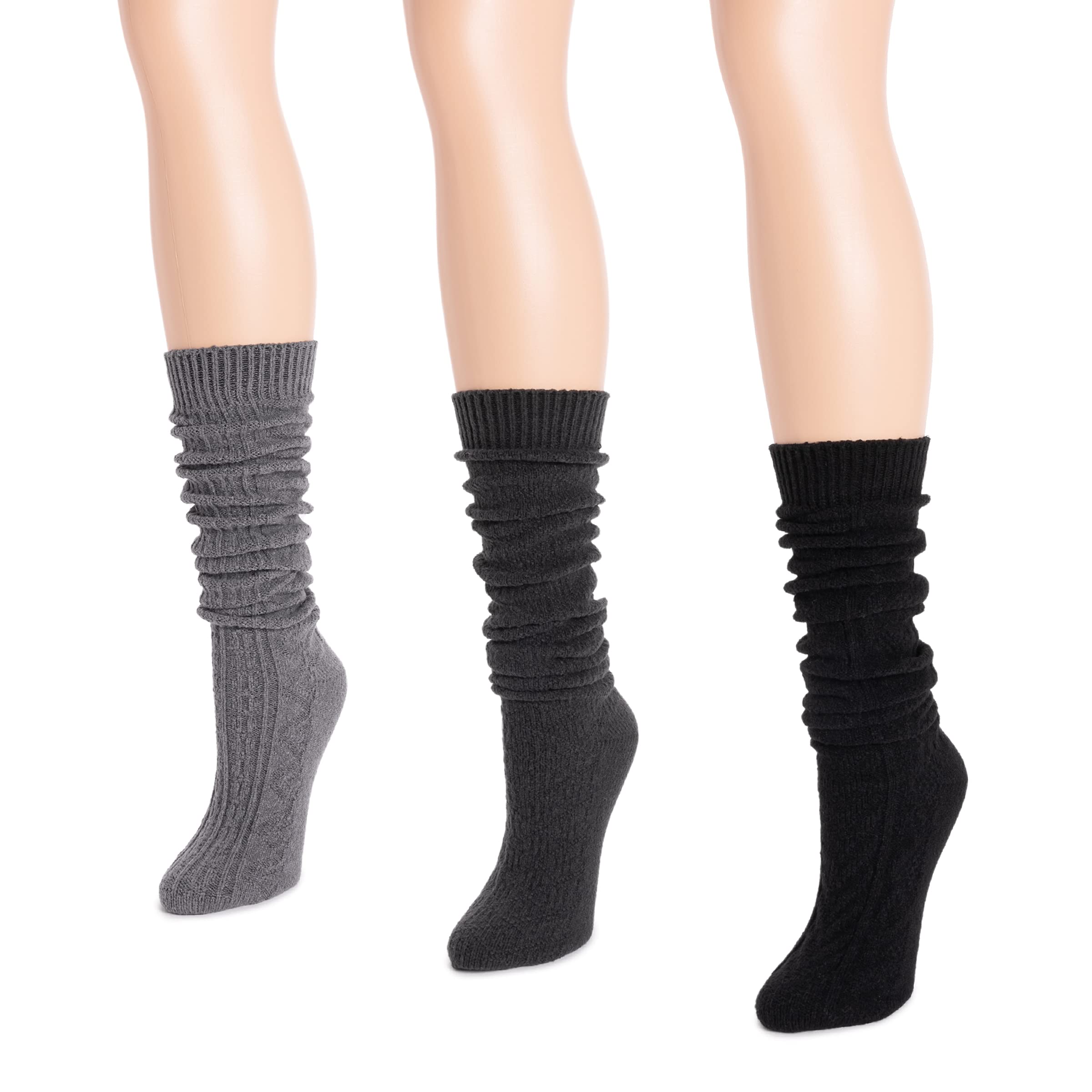 MUK LUKS Women's Ultra Soft Microfiber Socks - 3 Pairs Pack for Comfort & Warmth - Perfect for Casual Wear, Yoga, and Indoor Activities