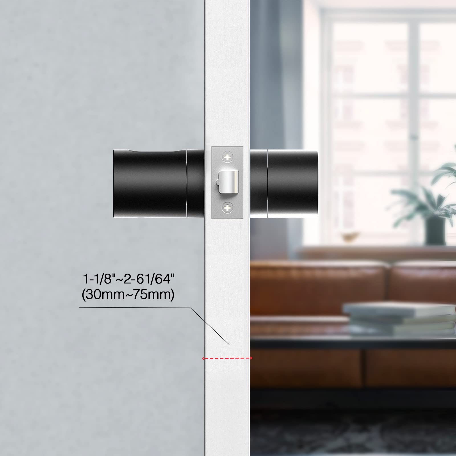 Smart Bluetooth Fingerprint Door Lock - Keyless Entry with NFC, App Control, PIN Code & Backup Keys - Secure & Stylish Black Smart Lock for Home, Office & Airbnb Use
