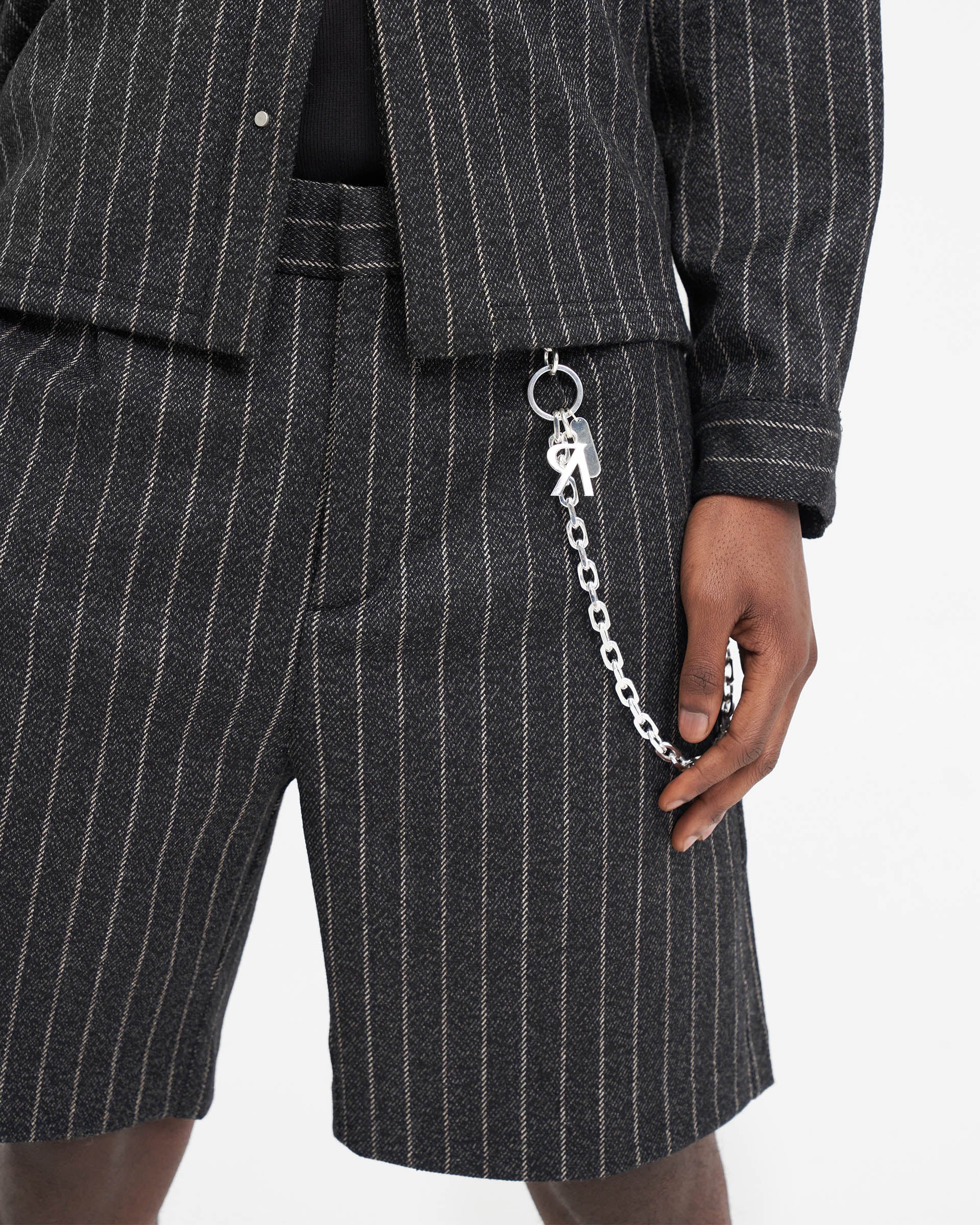 Tailored Black Pinstripe Shorts for Men - Slim Fit Stretch Comfort - Perfect for Business Casual & Summer Outfits