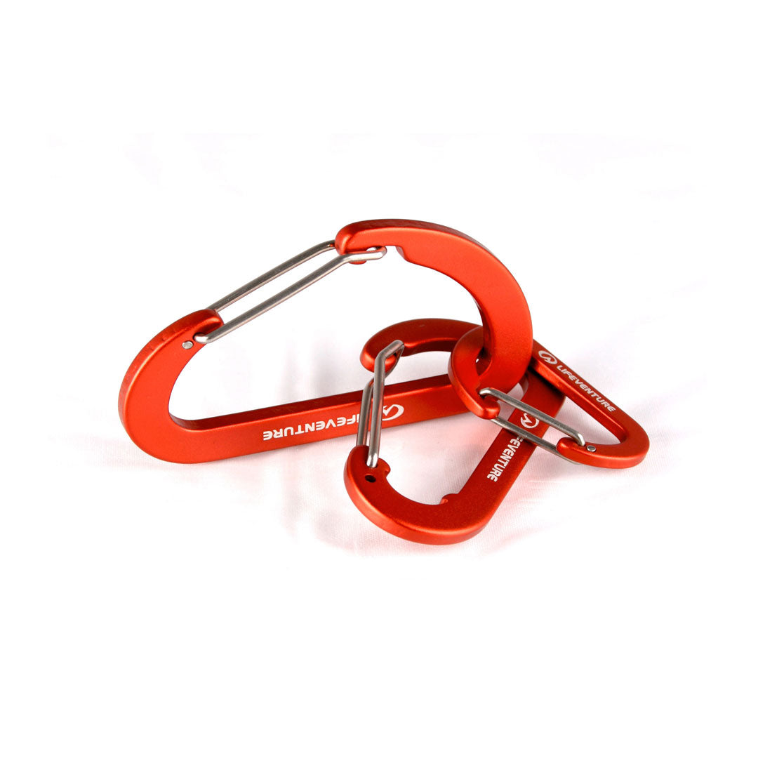 Lifeventure Spring Gate Carabiners - Heavy Duty Climbing Hooks for Outdoor Gear, Hiking, Camping & Keychains - Durable Aluminum Alloy Safety Clips for Backpacks, Dog Leashes & Everyday Use