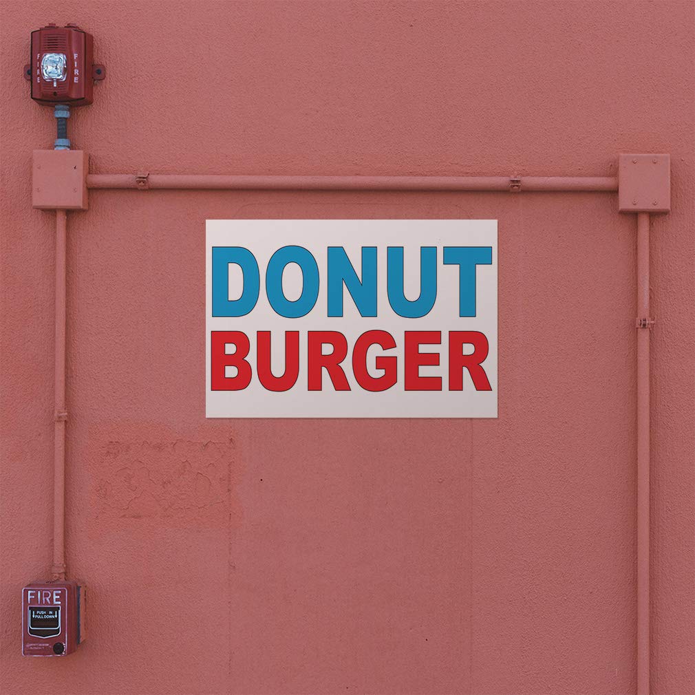 Premium Vinyl Decal Stickers - Donut, Burger, Blue & Red Bar Designs for Restaurants, Food Trucks & Industrial Safety Signs (12x8 Inches) - Perfect for Menu Boards, Windows, Equipment & More
