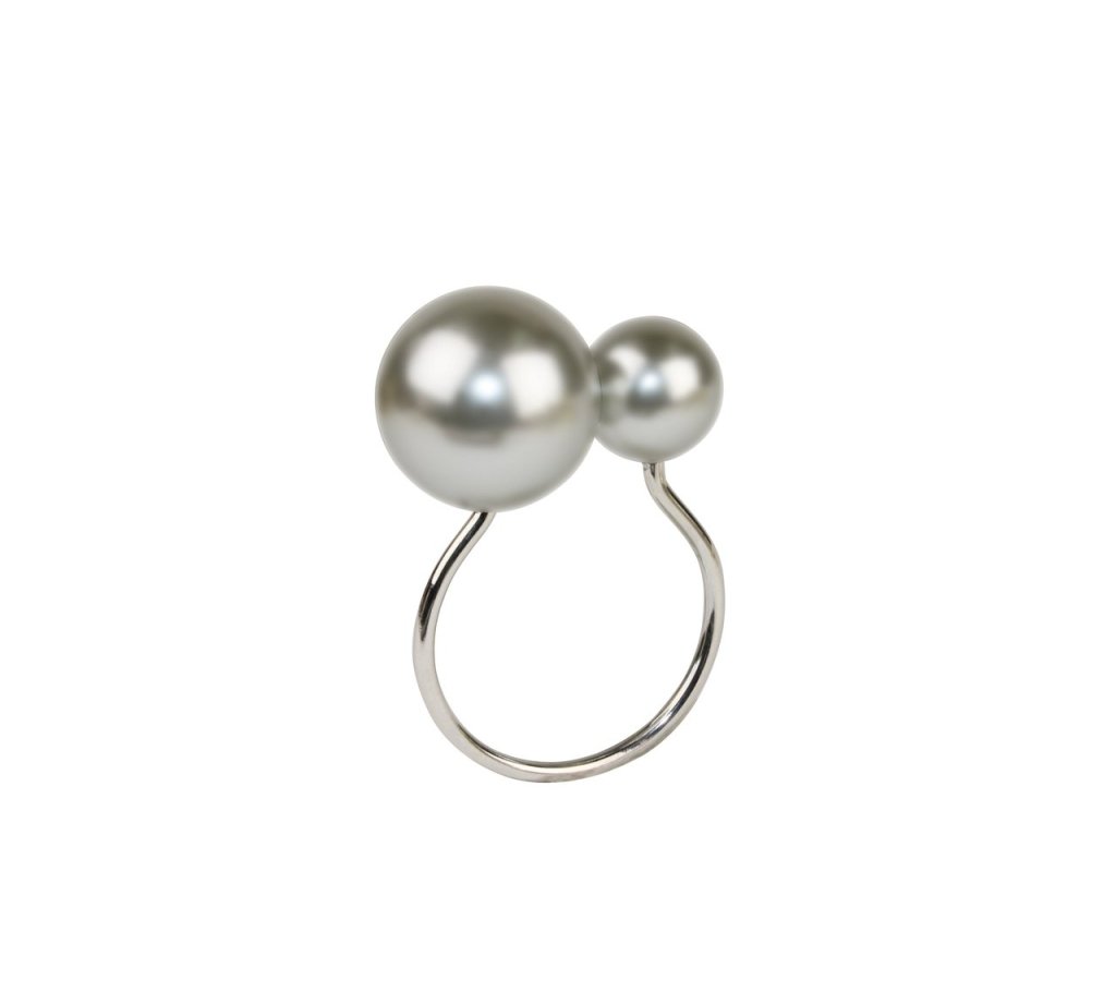 Elegant Pearl Napkin Rings Set of 4 - Premium Tableware for Wedding, Dinner Party & Holiday Decor