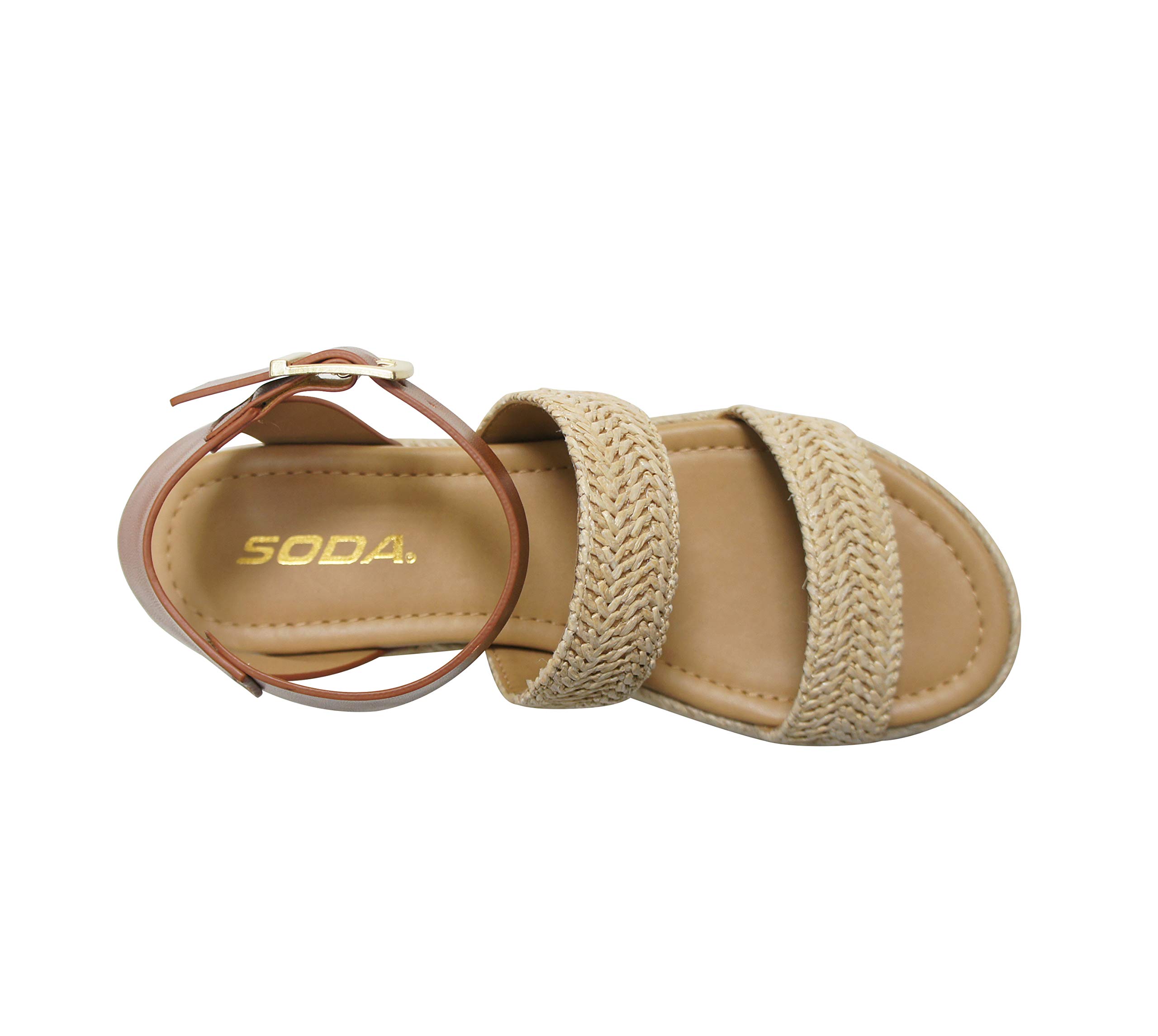Soda Women's Open Toe Platform Sandals - Comfortable Casual Clip Slip-On Shoes for Summer, Beach, and Everyday Wear