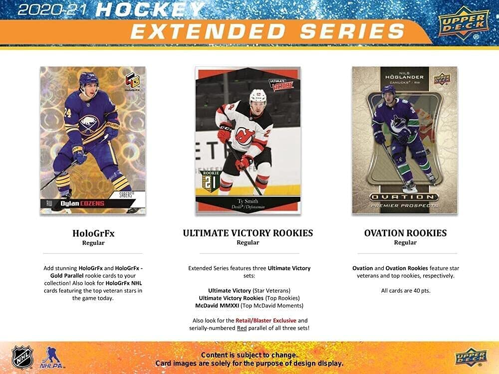 2020-21 NHL Hockey Cards Box - 24 Packs, 6 Young Guns for Collectors & Trading