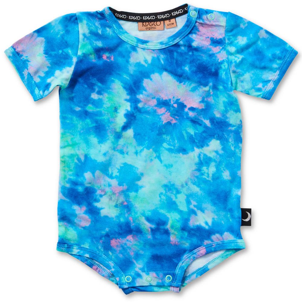 Peace Love & Tie Dye Organic Cotton Short Sleeve Baby Romper - Soft & Comfortable Outfit for Playtime, Beach & Summer Adventures