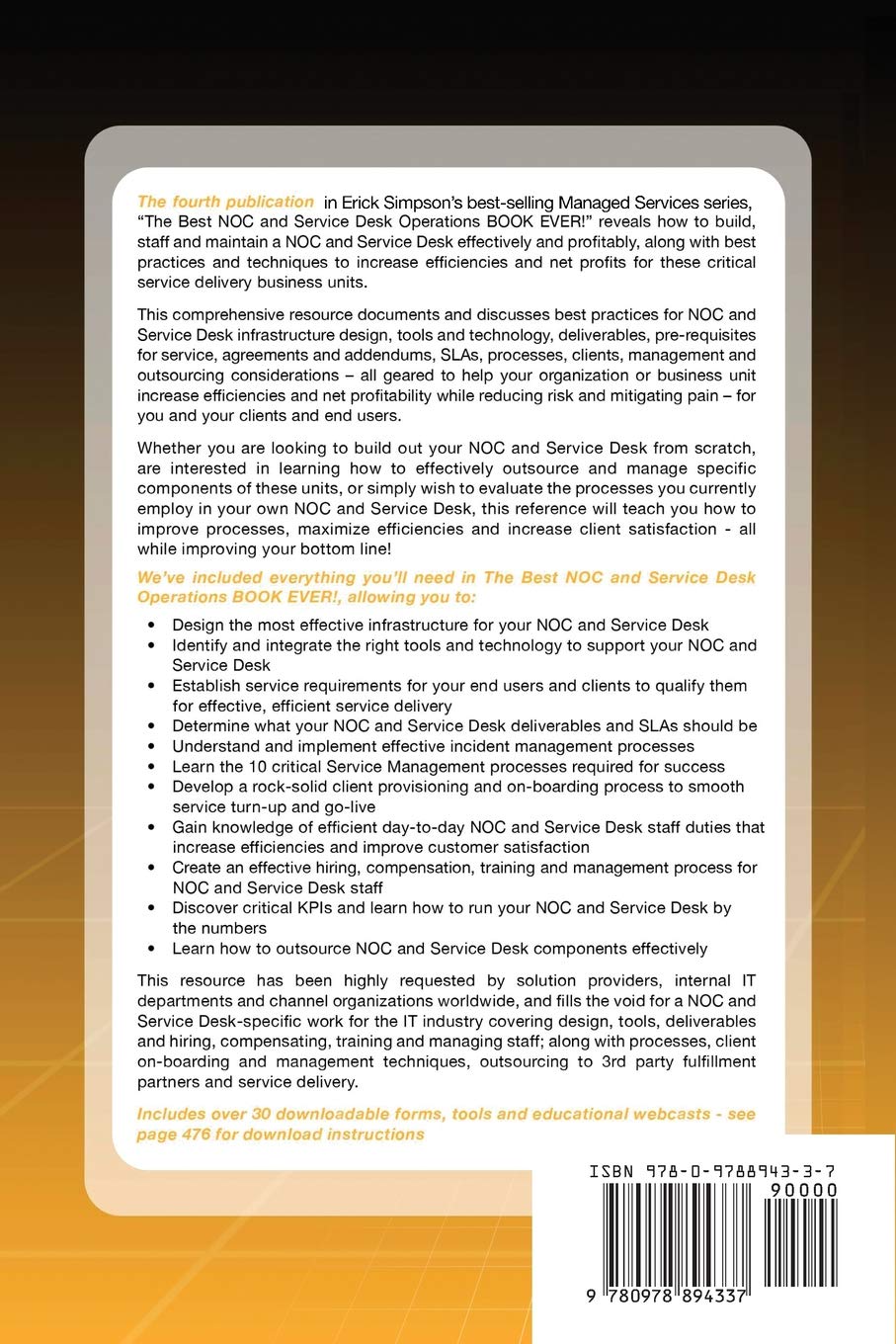 Best NOC and Service Desk Operations Book for Managed Services - Improve IT Support & Efficiency for MSPs & IT Teams