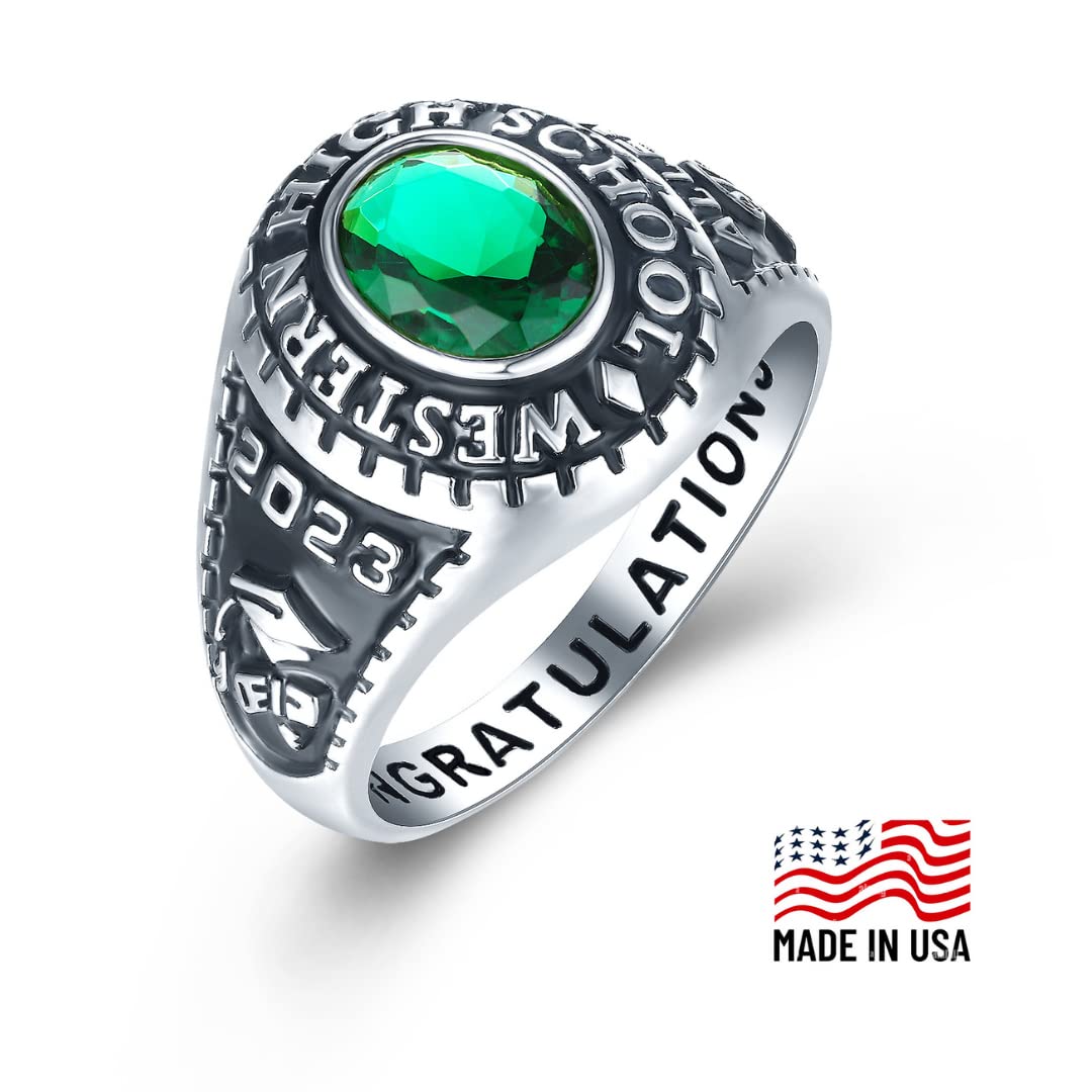 Authentic PJM Mementos USA Premium Class Ring for Men - 925 Sterling Silver or 10KT Gold - Custom High School & College Graduation Ring - Personalized University Ring for Graduation Gifts - Perfect for Commencement Ceremonies, Alumni Events & Special Milestones