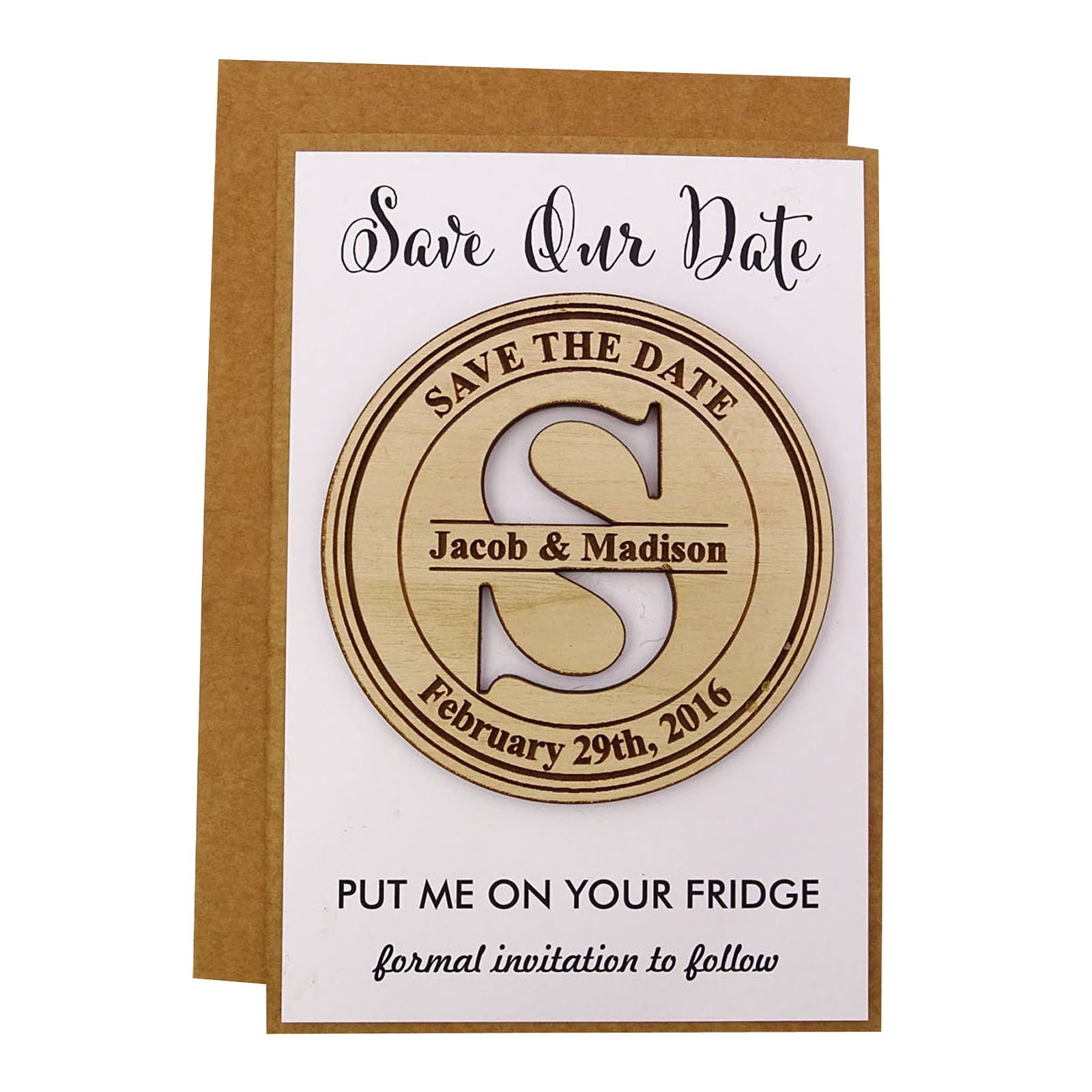 50 Personalized Rustic Wedding Save The Date Magnets with Envelopes - Perfect for Wedding Invitations, Bridal Showers & Anniversary Celebrations