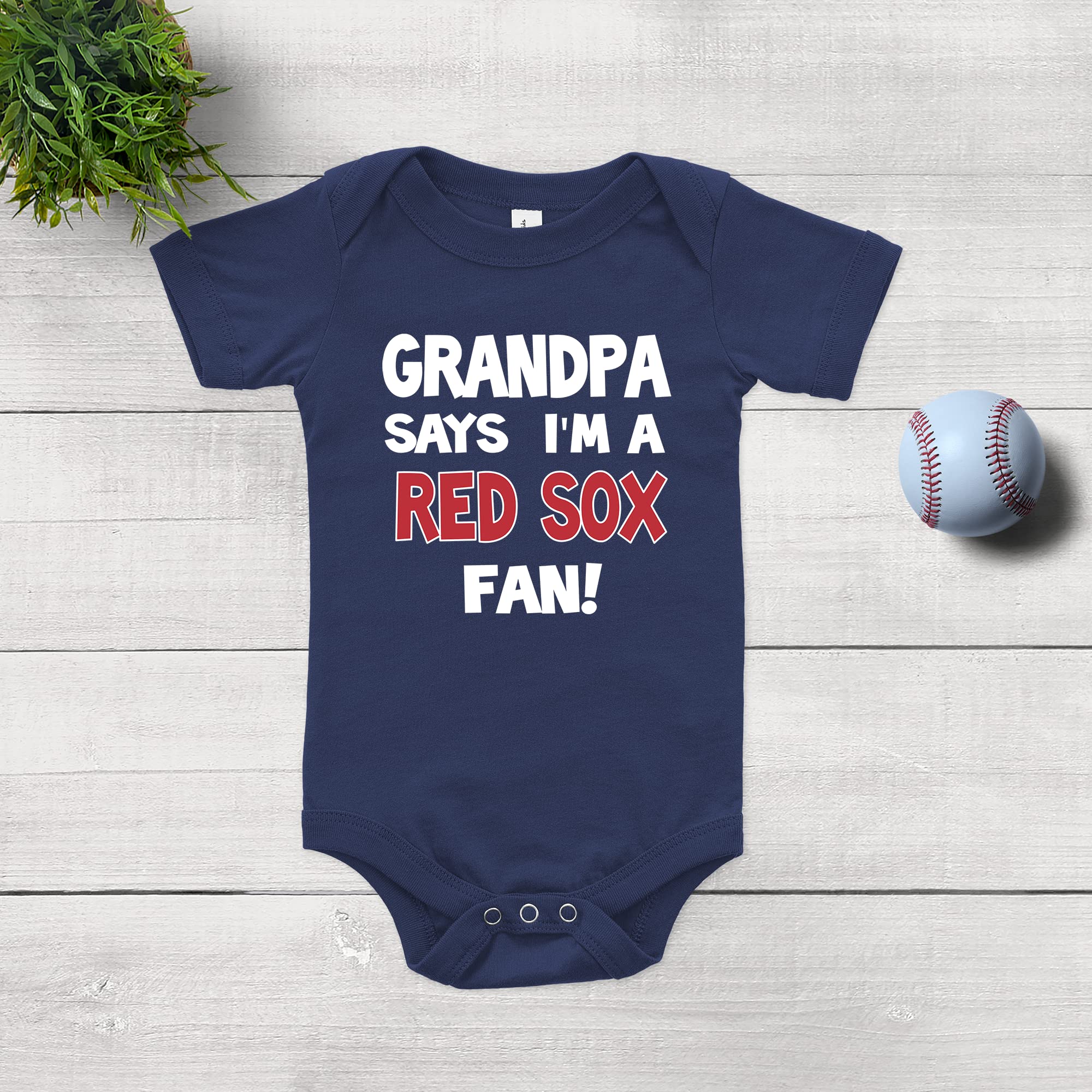Red Sox Baby Bodysuit - Grandpa's Fan Gift for Baseball Games