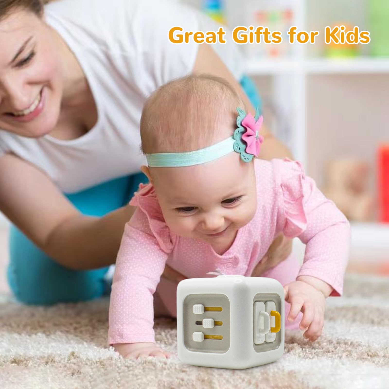 Montessori Busy Cube Sensory Toys for Toddlers 1-3 Years Old - Fine Motor Skills Learning Toys, First Birthday Gift for Boys & Girls 12+ Months - Perfect for Travel, Airplane & Car Rides, Home Play & Early Childhood Development