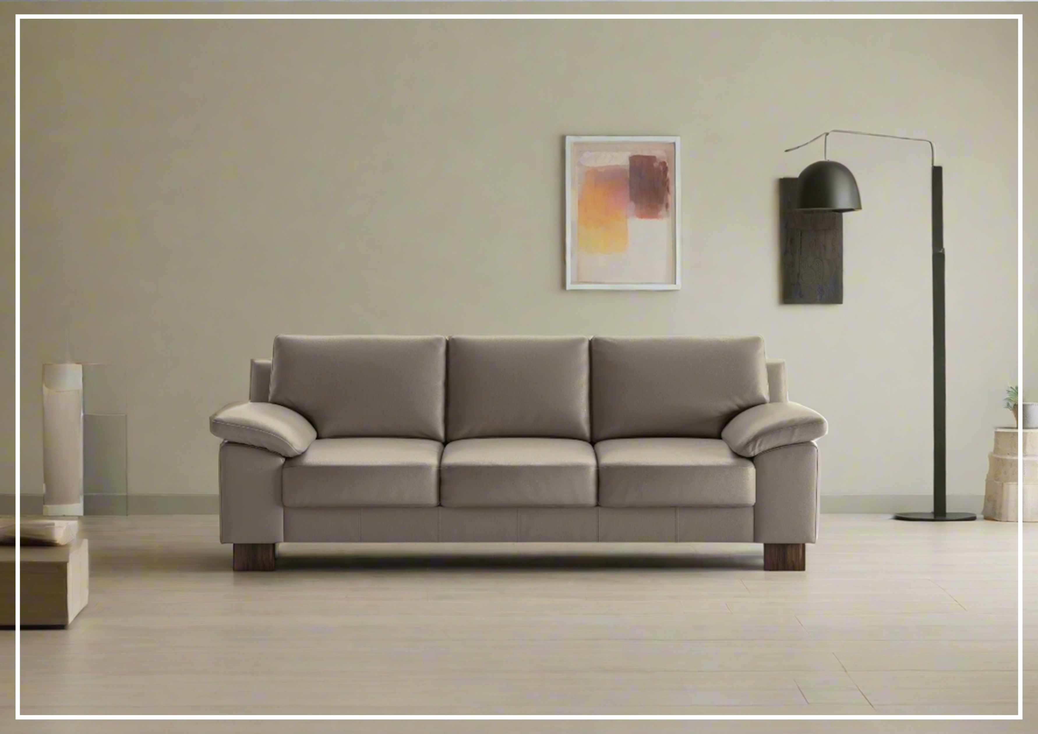 Premium Genuine Leather Sofa with High-Resilience HR Foam - Handcrafted in Finland - Perfect for Living Room, Lounge & Office Comfort