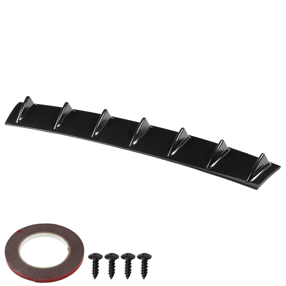 Universal Shark Fin Rear Diffuser - Carbon Fiber Car Bumper Lip Spoiler Wing for Enhanced Aerodynamics | Perfect for Sports Cars & Performance Vehicles (Black, Large Size)