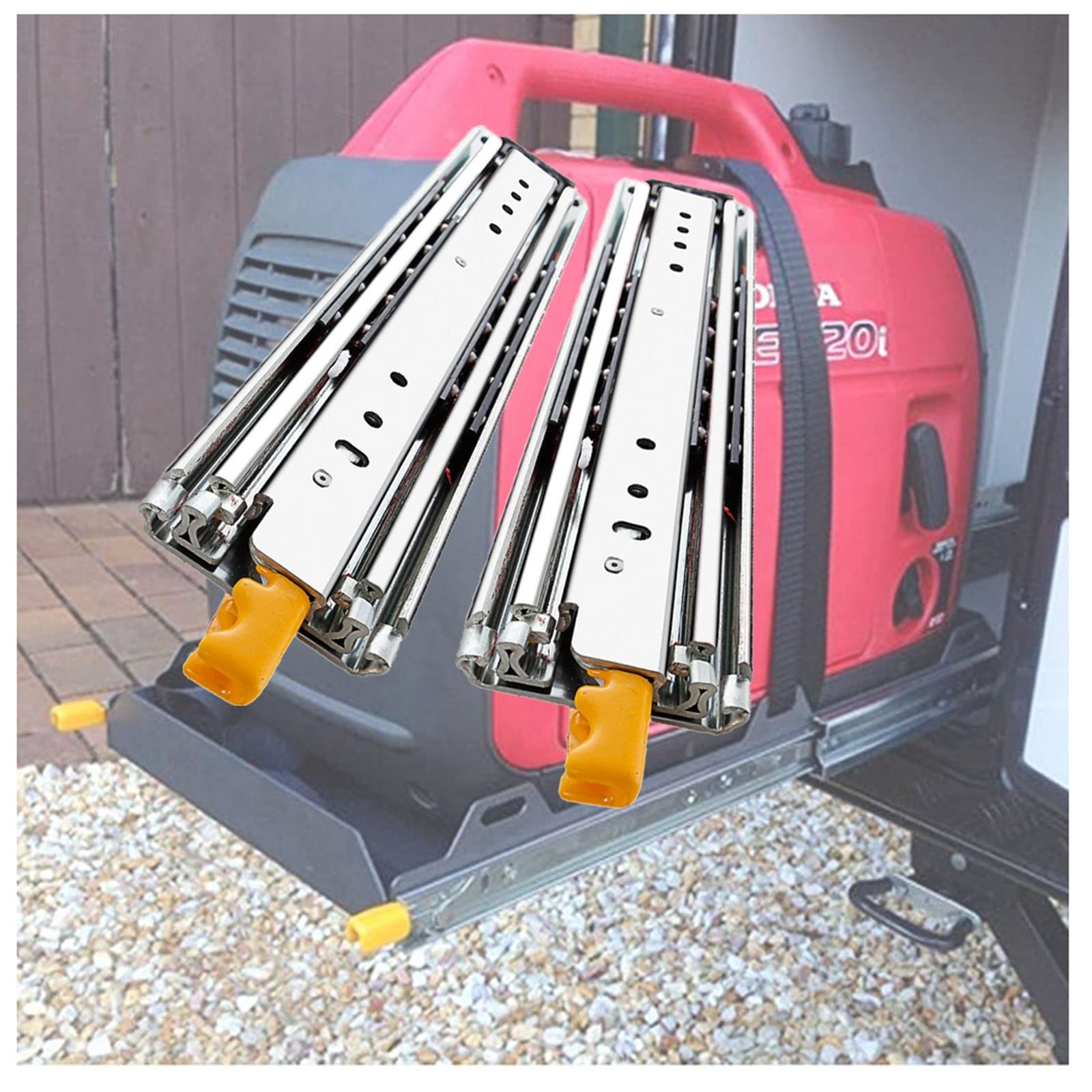 Heavy Duty Locking Drawer Slides Full Extension Ball Bearing Rails - 485lb Capacity Side Mount Tool Box Runners (12inch/300mm, 32
