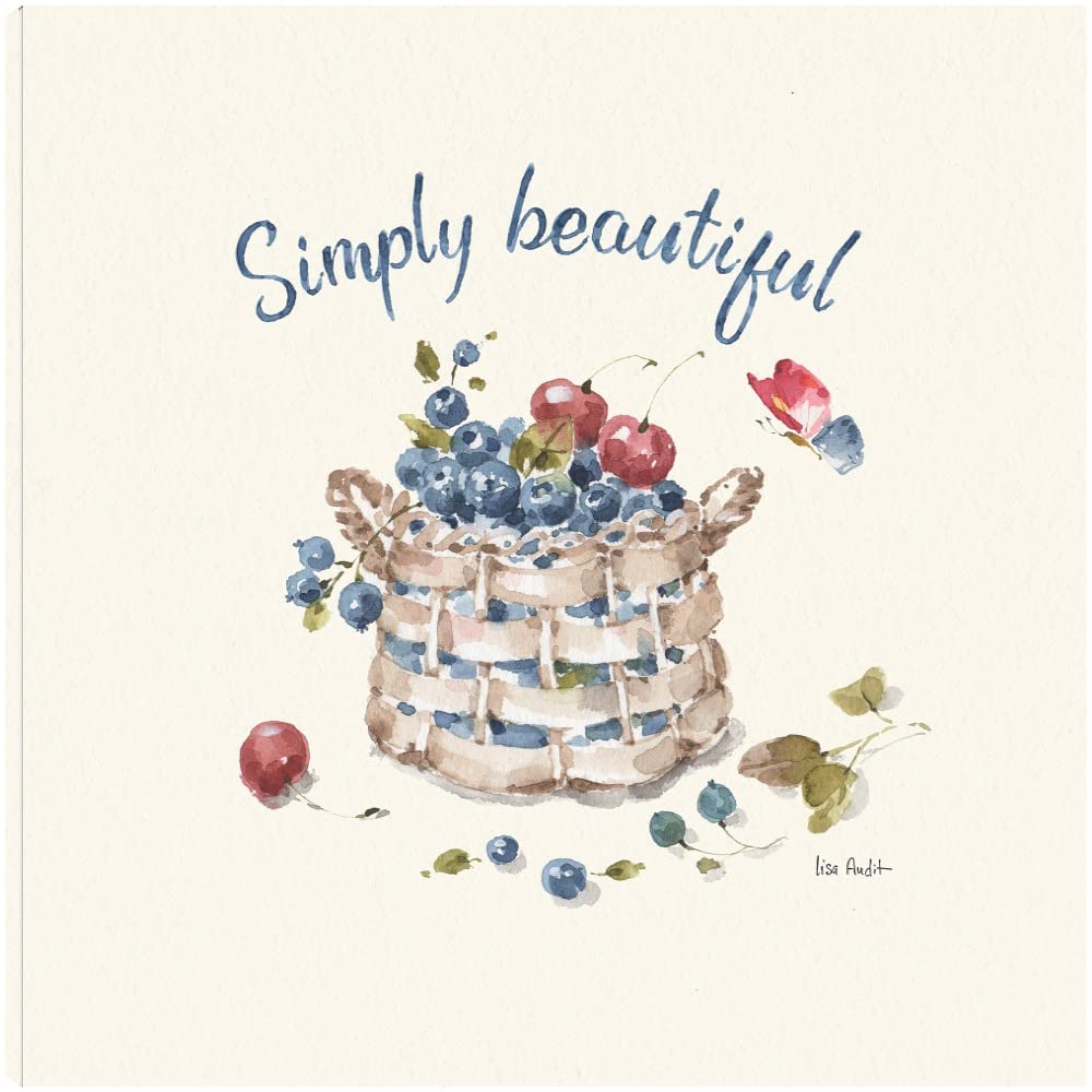 Summer Garden XIV Canvas Wall Art Print by Lisa Audit - 32x32 Inch Ready to Hang Painting for Living Room, Bedroom, Bathroom & Office Decor - Perfect for Home, Kitchen, Dining Room & Bar Wall Decor
