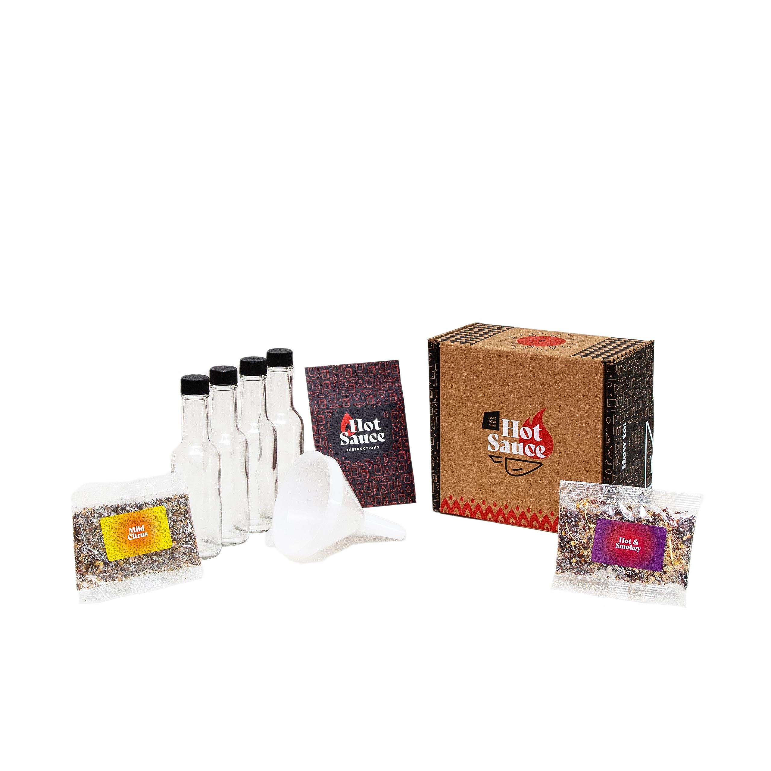 Easy DIY Hot Sauce Making Kit - Craft a Brew with 2 Unique Blends | Homemade Spicy Sauce Starter Set for Cooking, Gifts & Foodie Fun