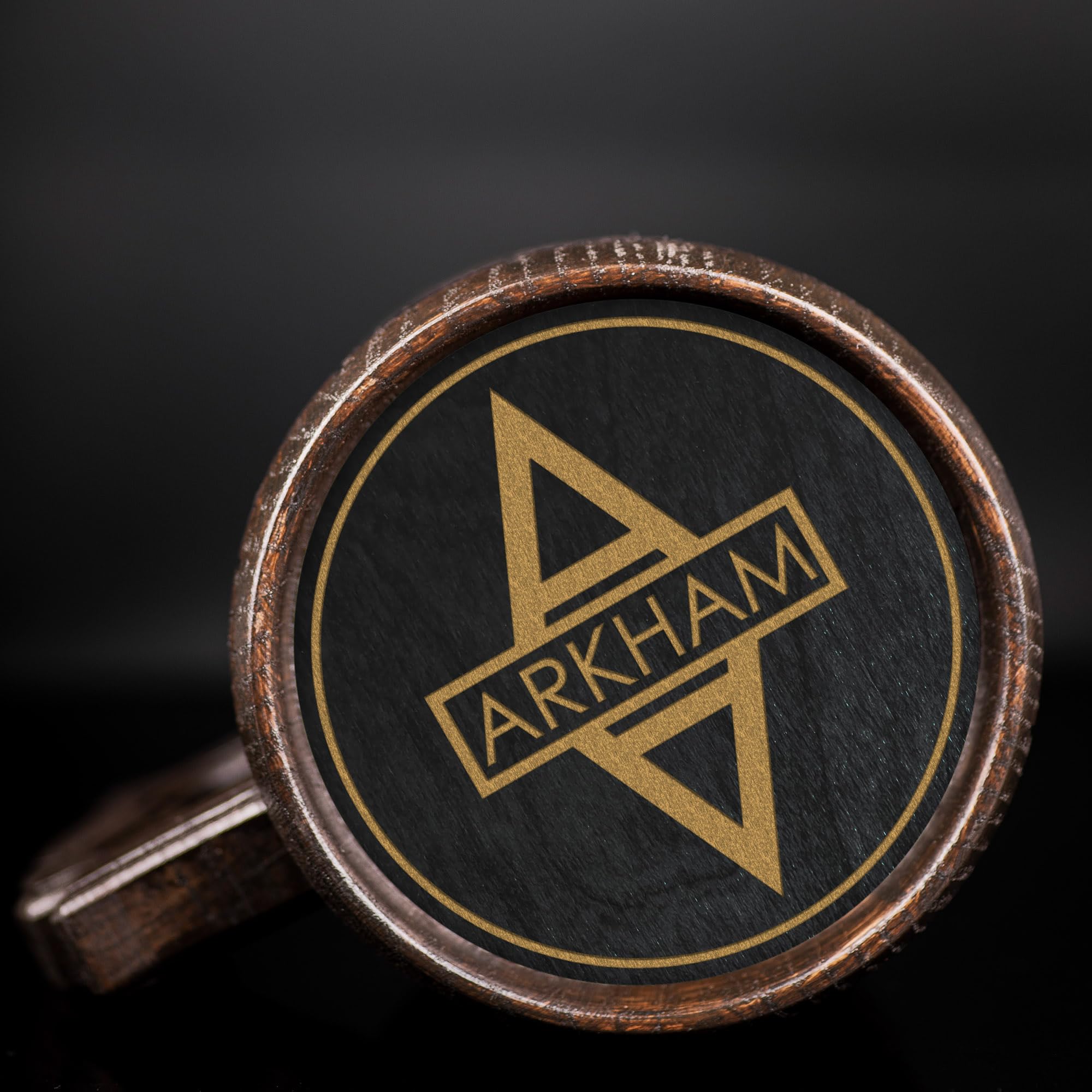 Custom Arkham Asylum Beer Mug - Personalized Wooden Tankard & Stein - Unique Gamer Gift for Men, Dad, Father - Perfect for Anniversary, Birthday & Wedding - Great for Game Nights & Collectors