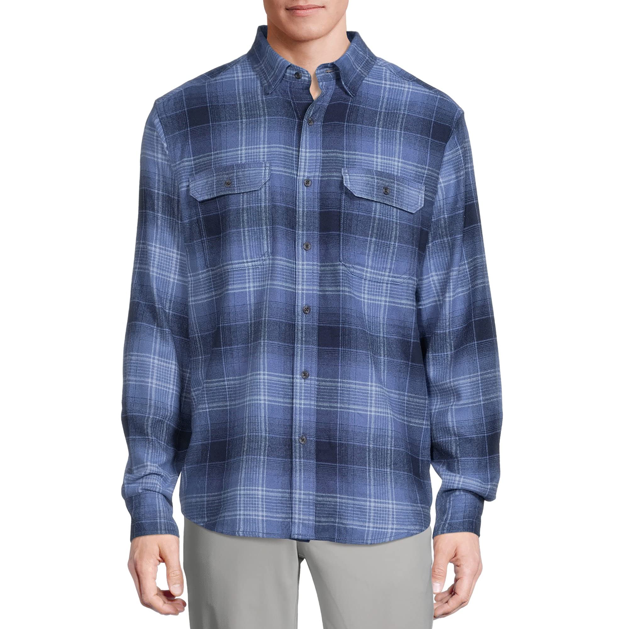 George Clothing Men's Super Soft Flannel Shirt - Comfortable Casual Button Down for Fall & Winter, Perfect for Outdoor Activities, Work and Everyday Wear